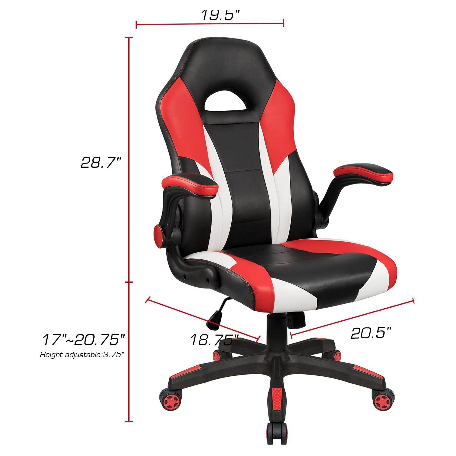 homall-gaming-chair-gamer-stuhl-blau-kunstleder-hoch image 7