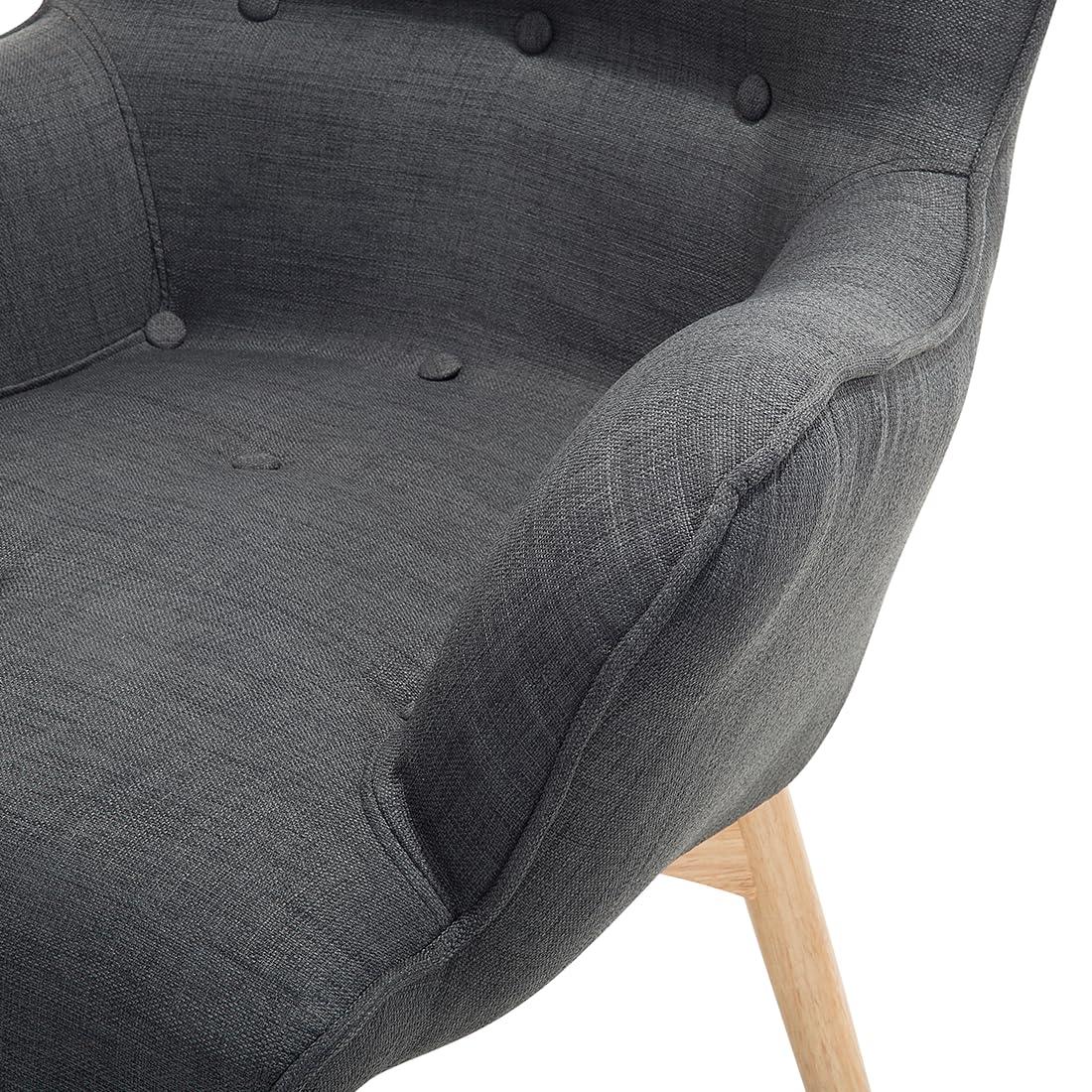beliani-vejle-ohrensessel-mit-hocker-stoff-dunkelgrau-chesterfield image 4