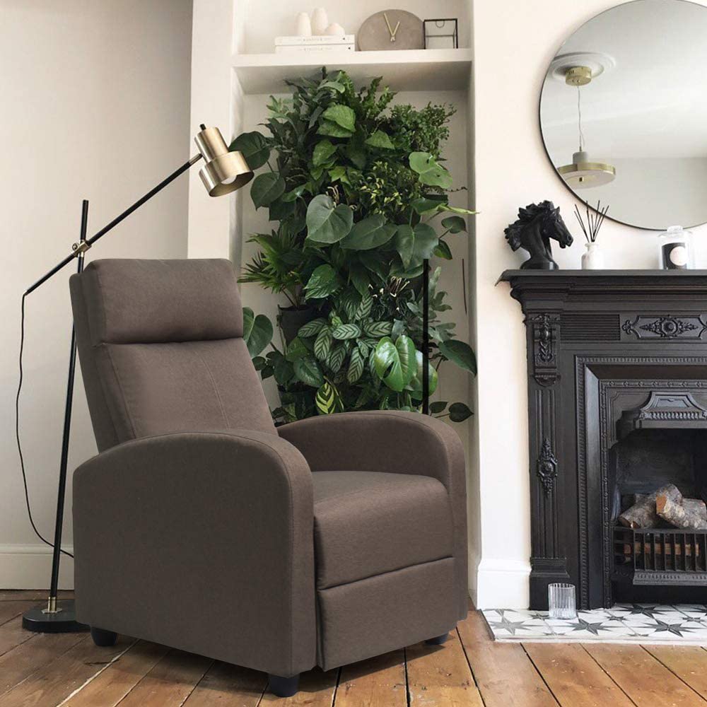 homall-recliner-massagesessel-stoff-grau-mit-liegefunktion image 3