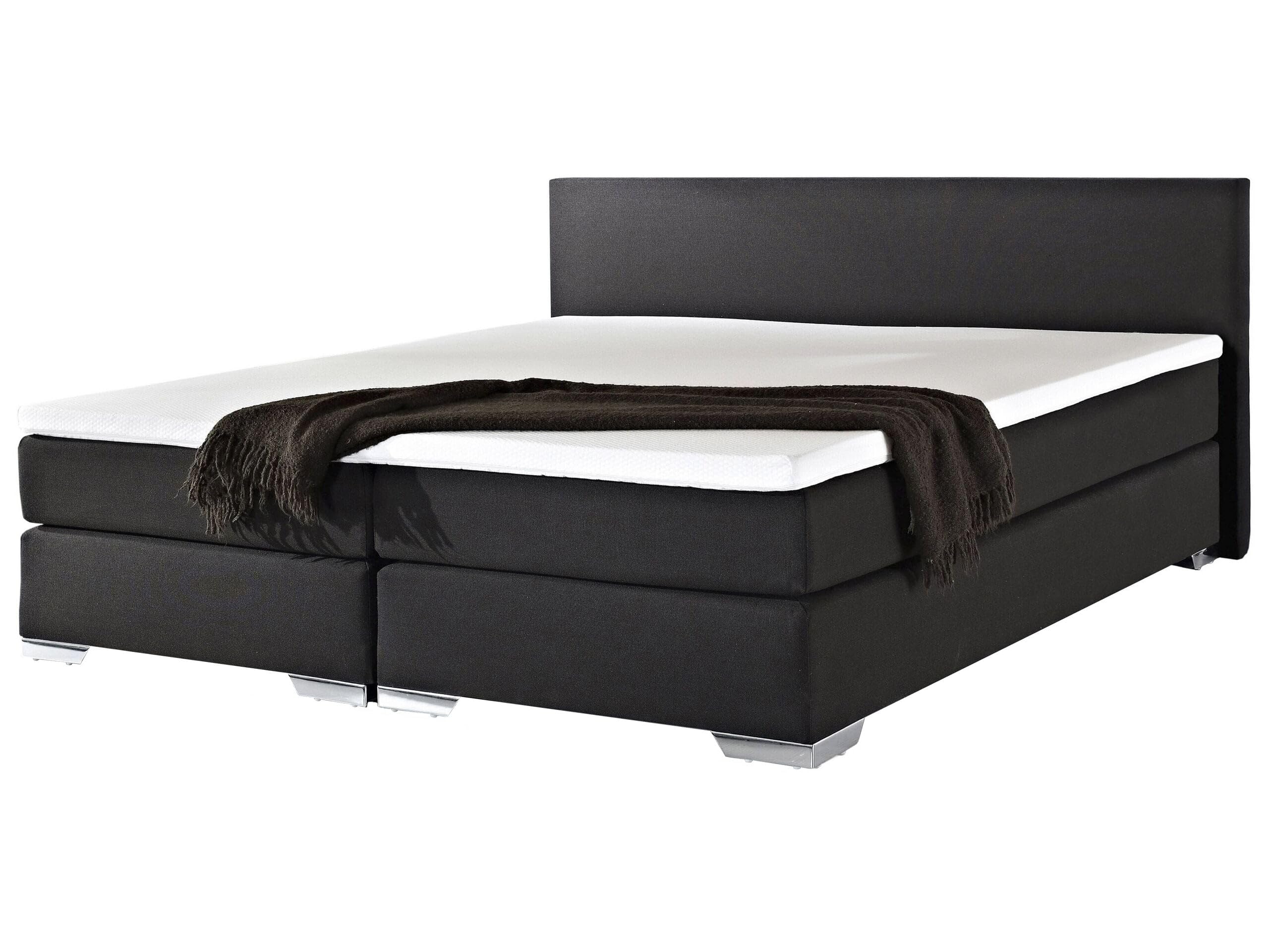 beliani-president-boxspringbett-180x200-schwarz-leinenoptik-mit-stauraum image 1