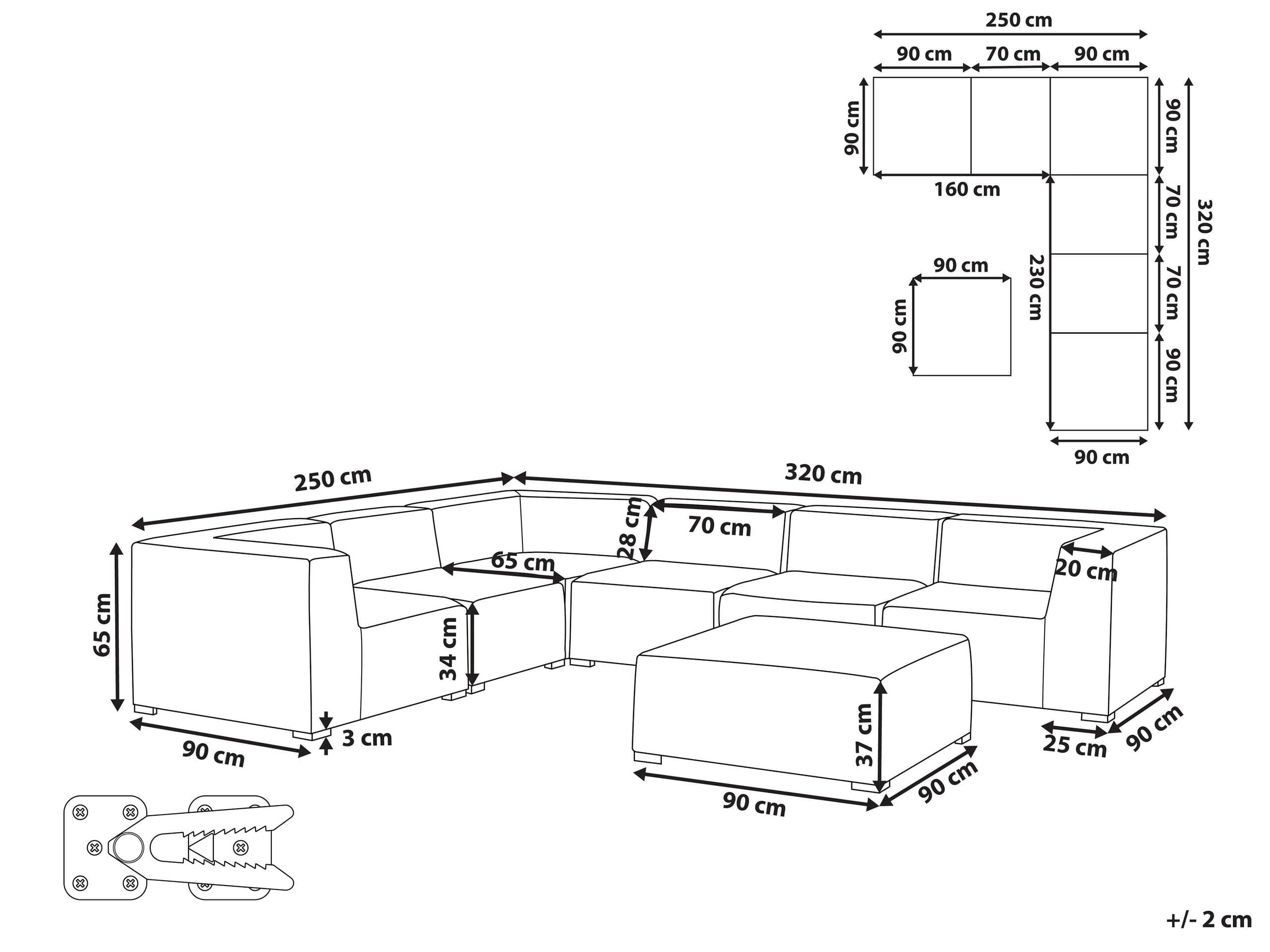 beliani-gartenm-bel-arezzo-lounge-set-beige-rechts-7-tlg image 3