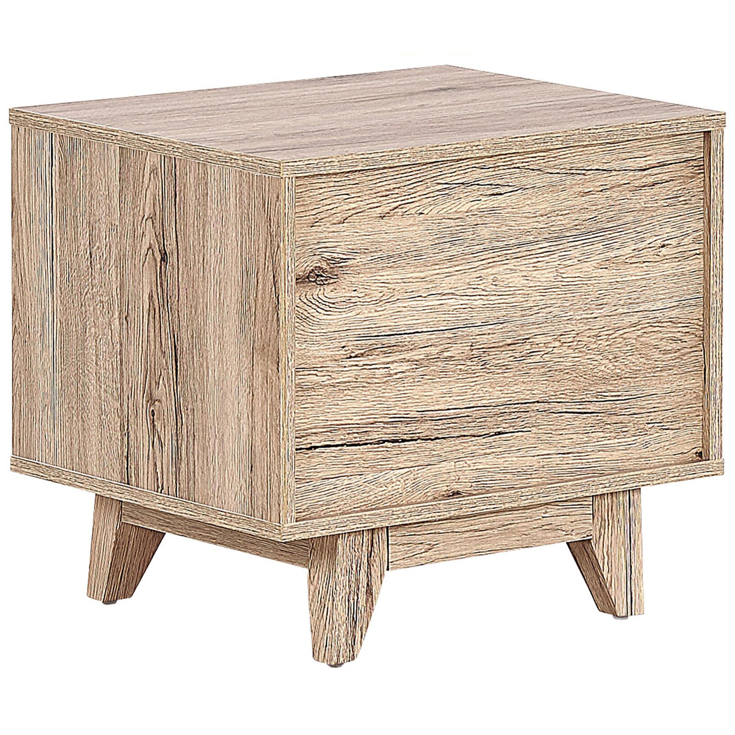 beliani-spencer-nachttisch-holz-hell-schwarz-mit-schublade image 6