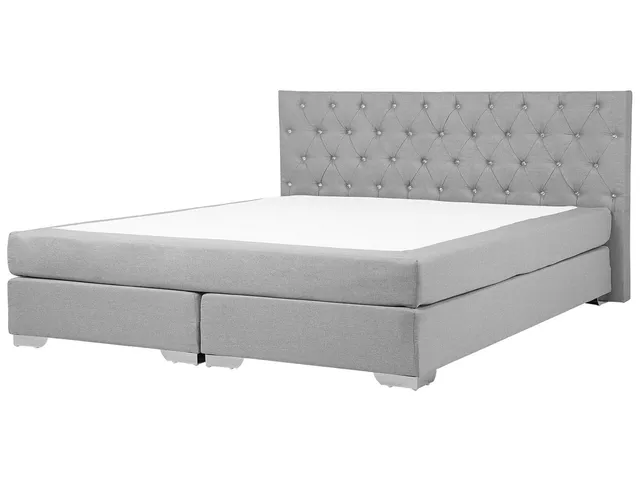 beliani-duchess-boxspringbett-180x200-hellgrau image 1