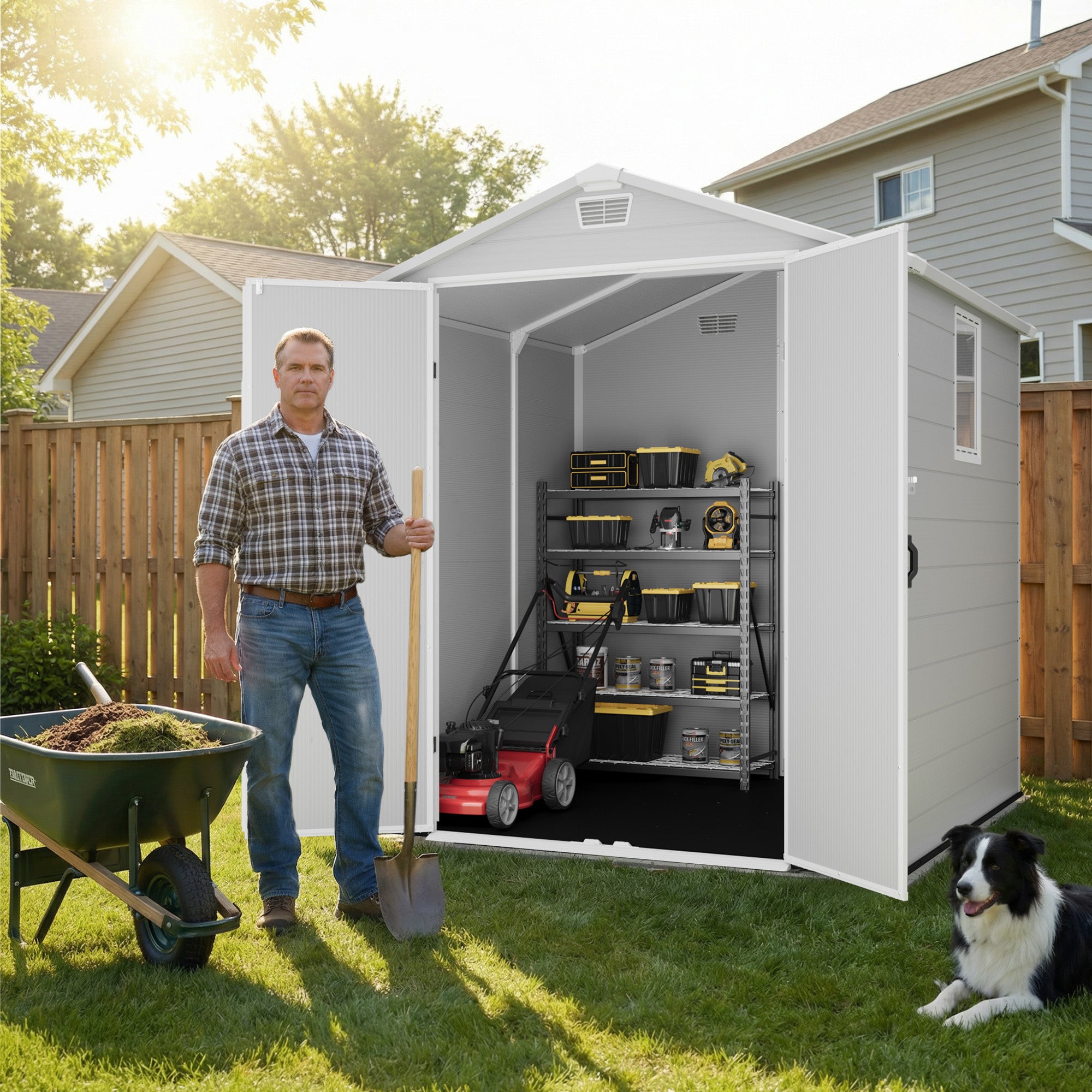 homall-metal-shed-ger-tehaus-kunststoff-grau-6x6 image 2