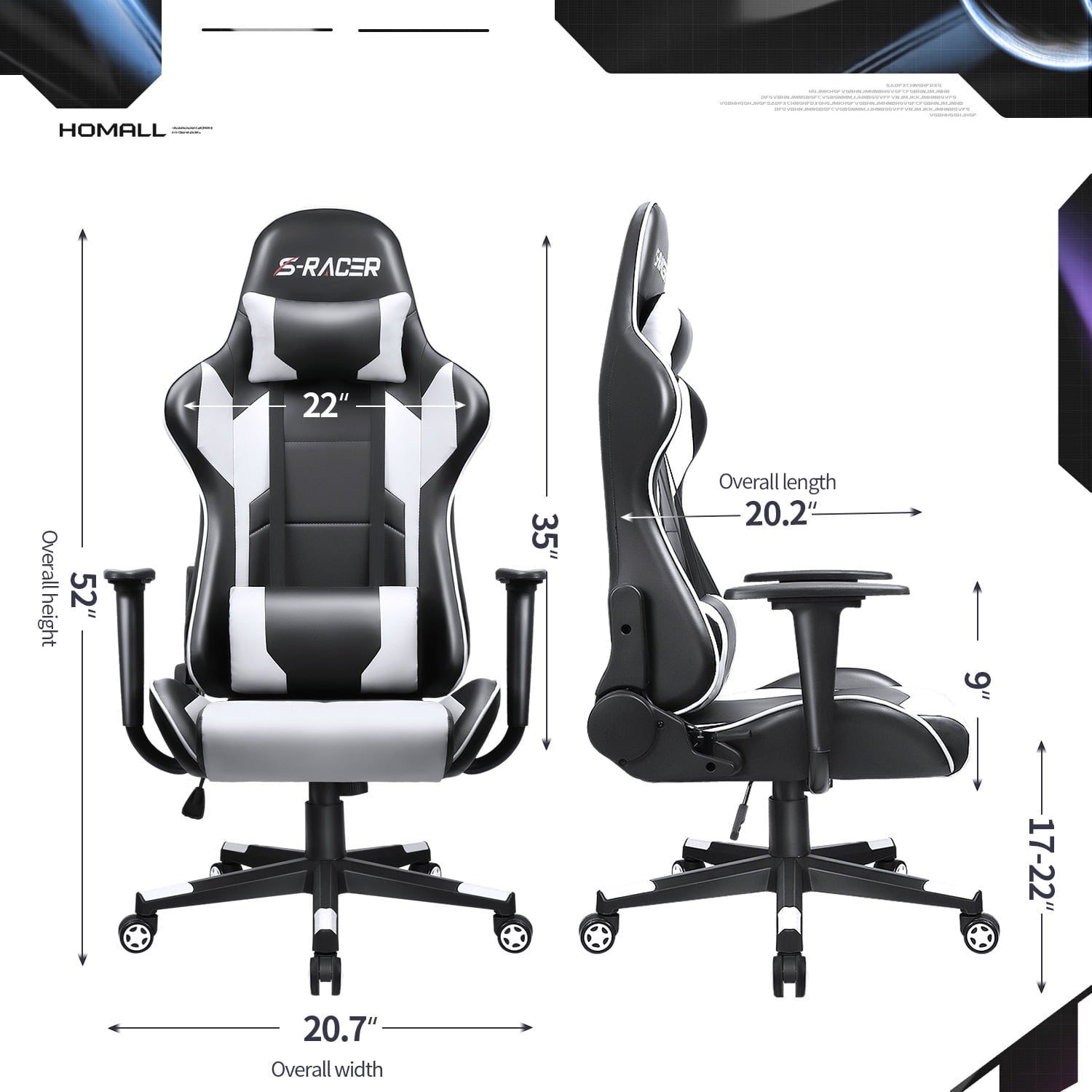 homall-gaming-chair-gamer-stuhl-wei-pu-leder-lordose image 7