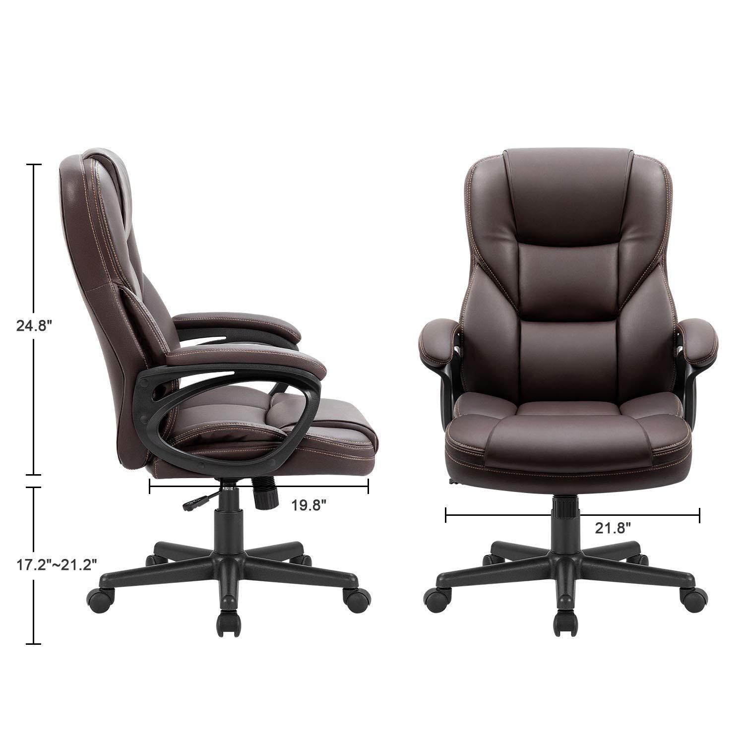 homall-office-leather-chair-b-rostuhl-schwarz-kunstleder-hochlehner-2 image 5