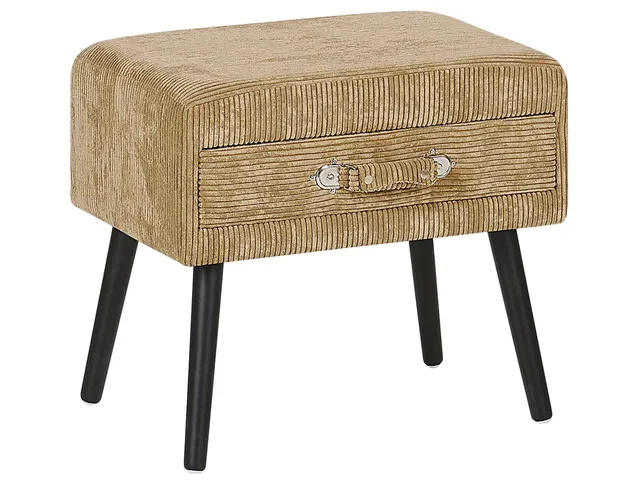 beliani-eurostar-nachttisch-beige-cord-1-schublade-50-cm image 1