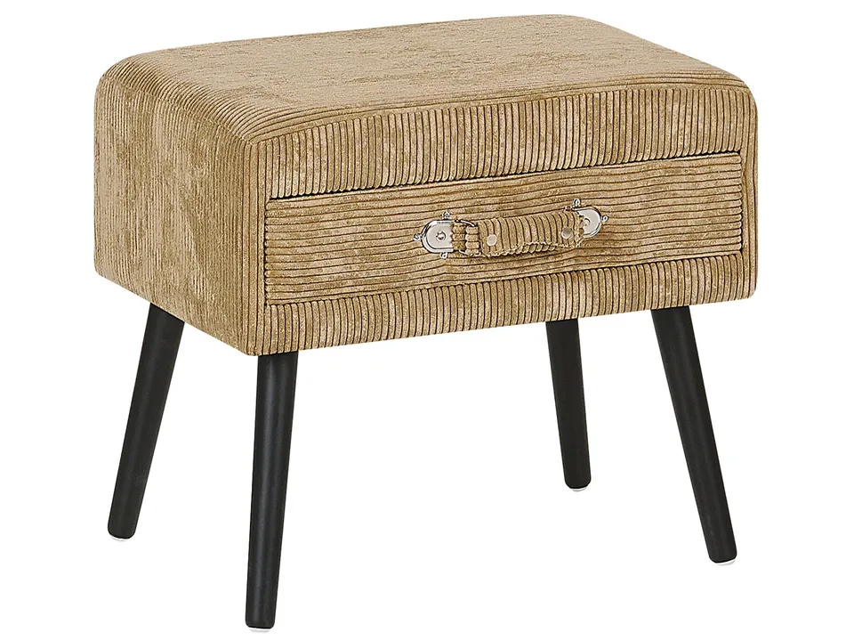 beliani-eurostar-nachttisch-beige-cord-1-schublade-50-cm image 1