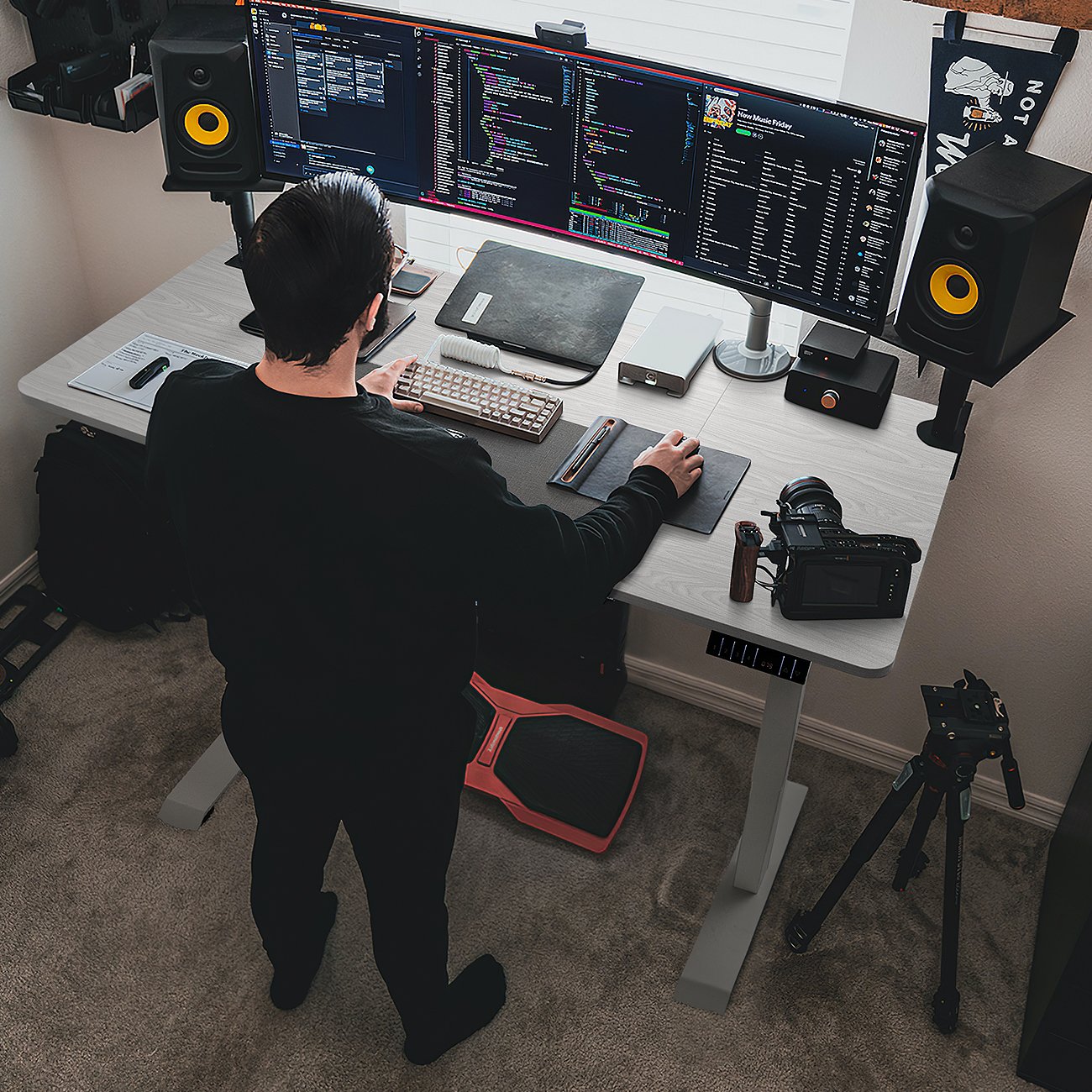 homall-standing-desk-schreibtisch-h-henverstellbar-wei image 3