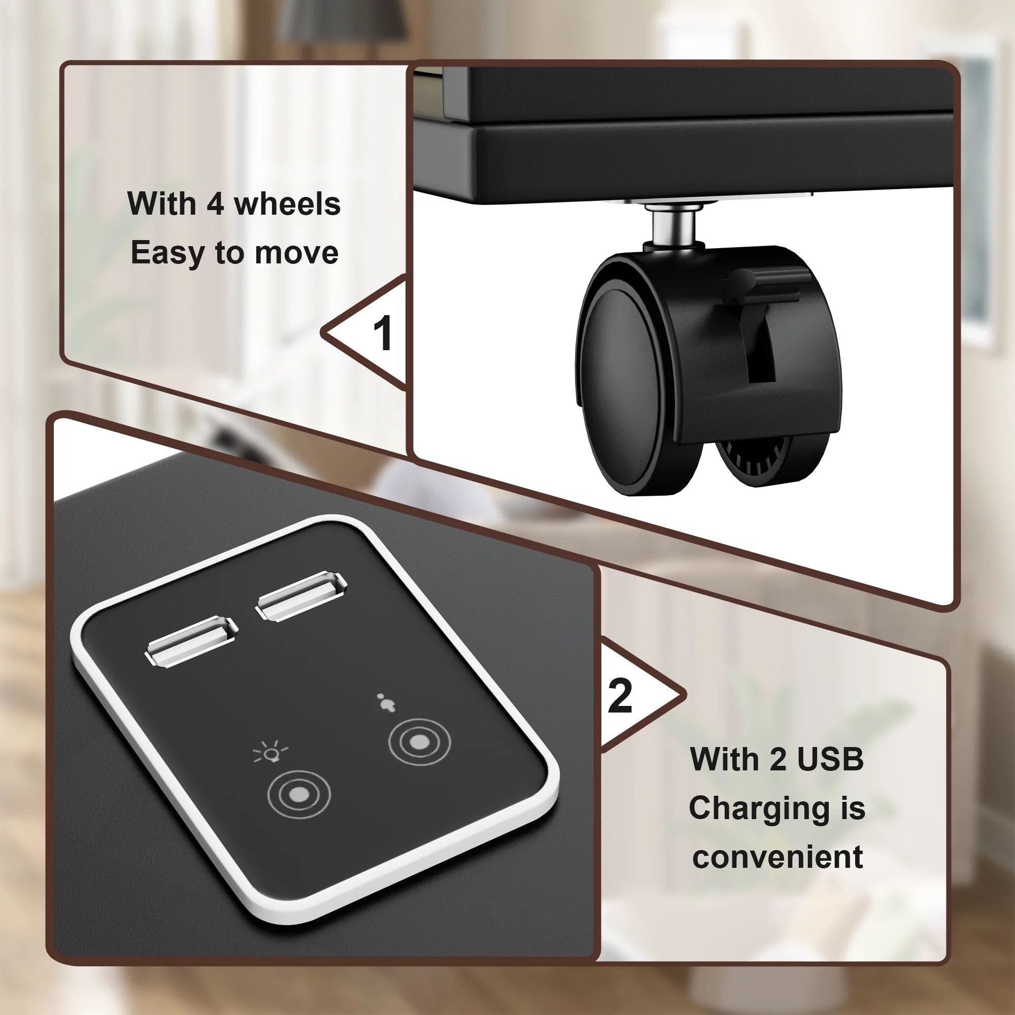homall-bedroom-nachttisch-led-usb-schublade-wei image 4