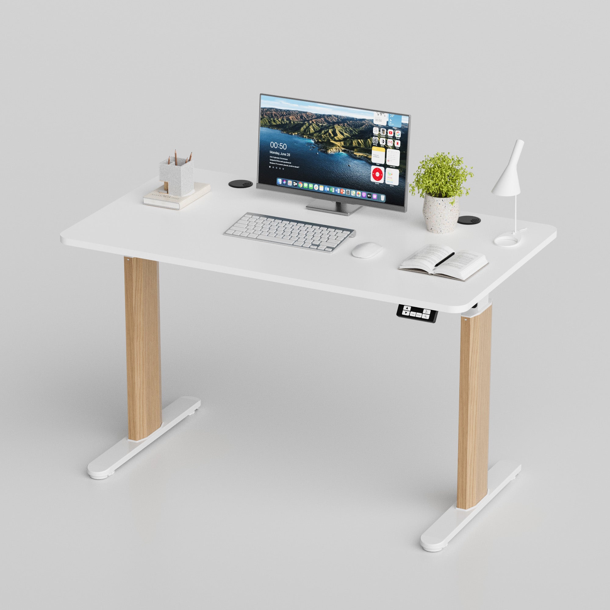 homall-shelf-schreibtisch-h-henverstellbar-wei-120-cm image 1