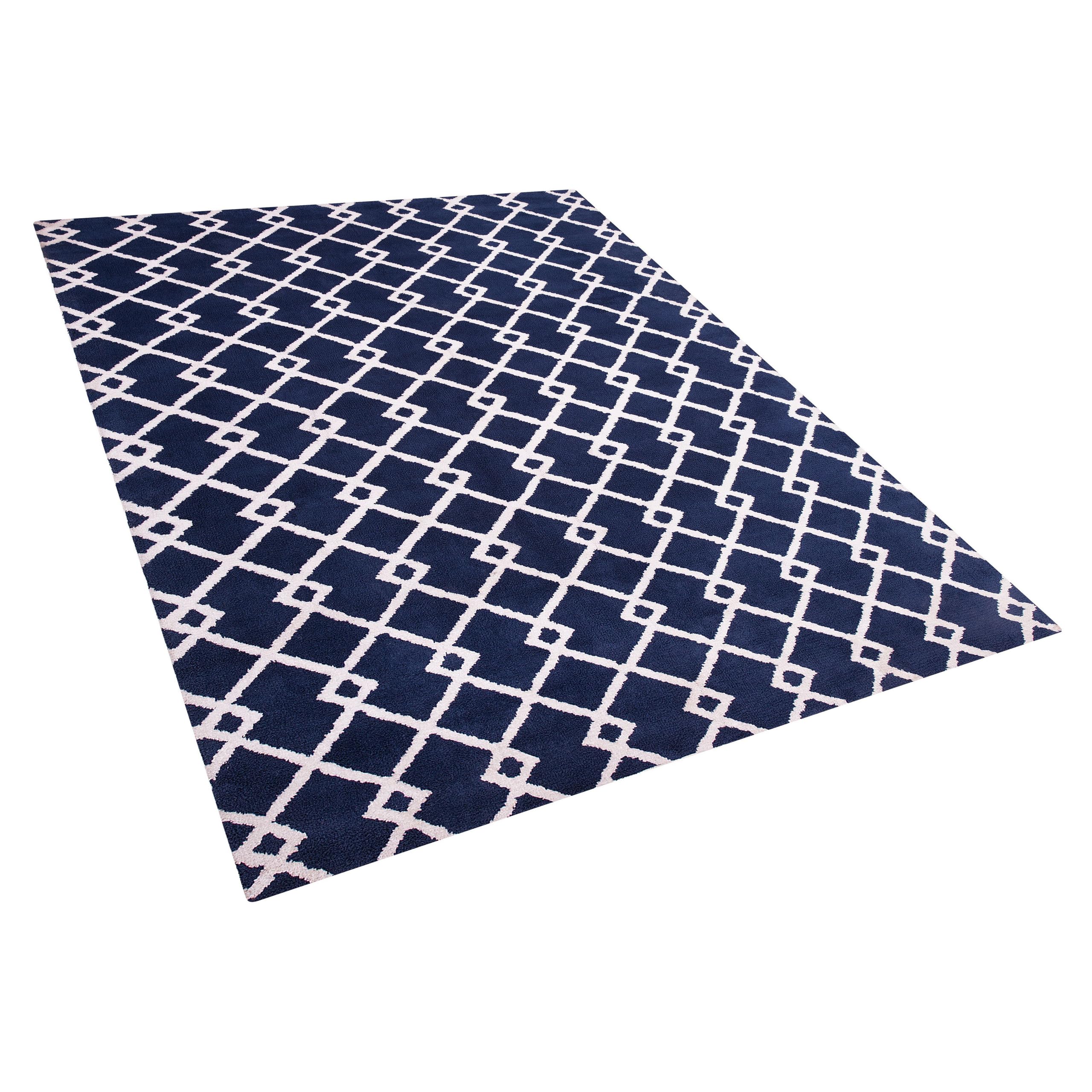 beliani-teppiche-serres-teppich-140x200-blau-geometrisch-kurzflor image 4