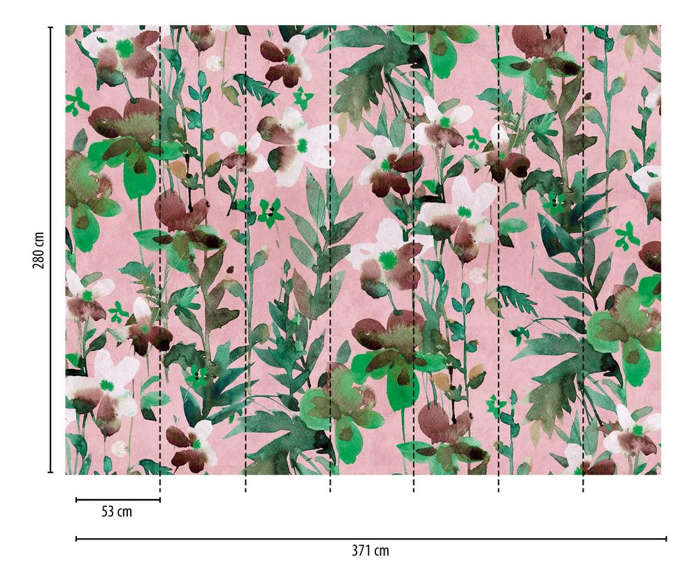 a-s-cr-ation-fototapeten-382731-fototapete-blumen-gr-n-rosa image 2