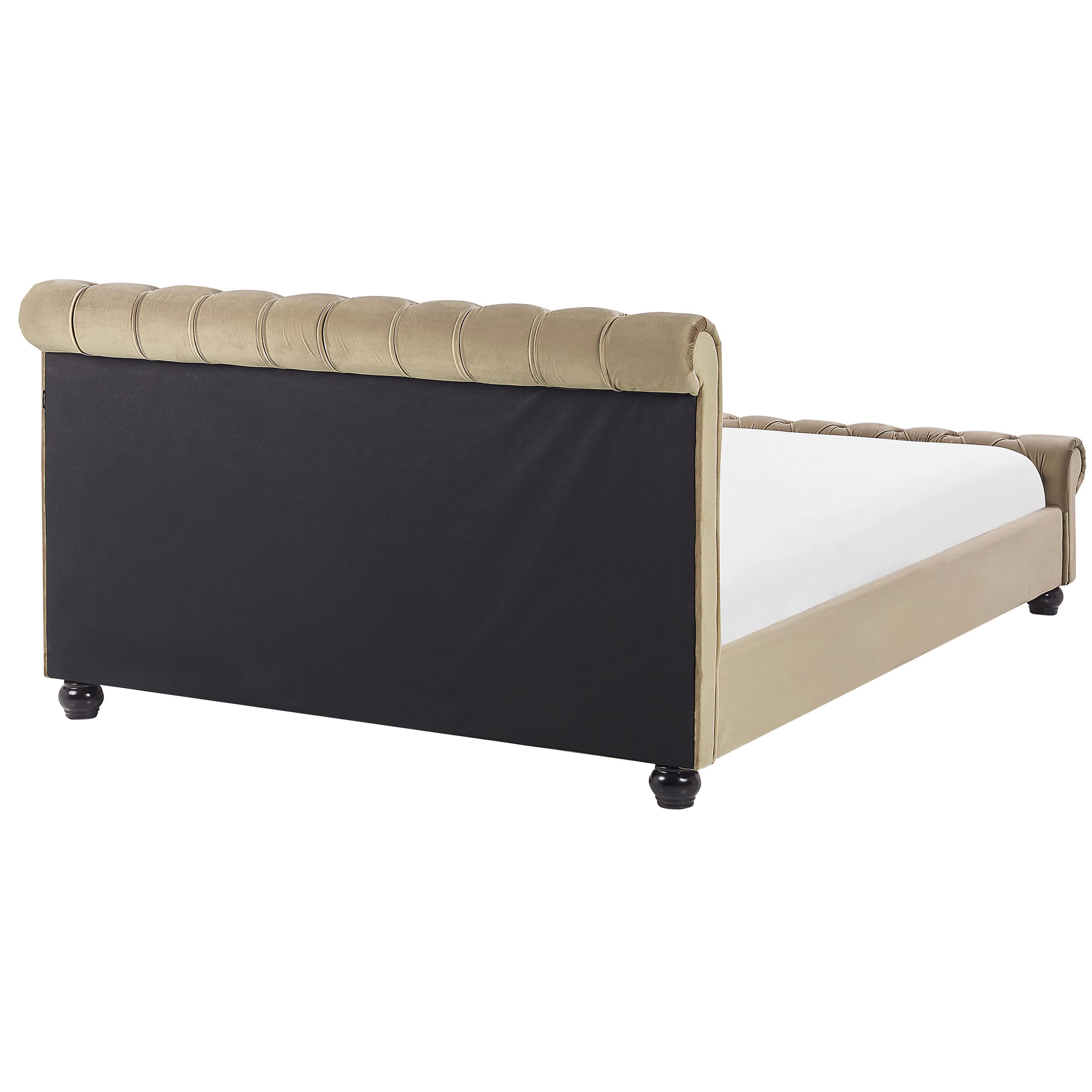 beliani-avallon-samt-bett-160x200-beige-chesterfield image 6
