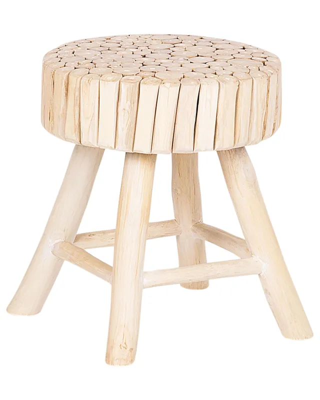 beliani-nampa-hocker-35x35x40-cm-hellbraun-teak image 1