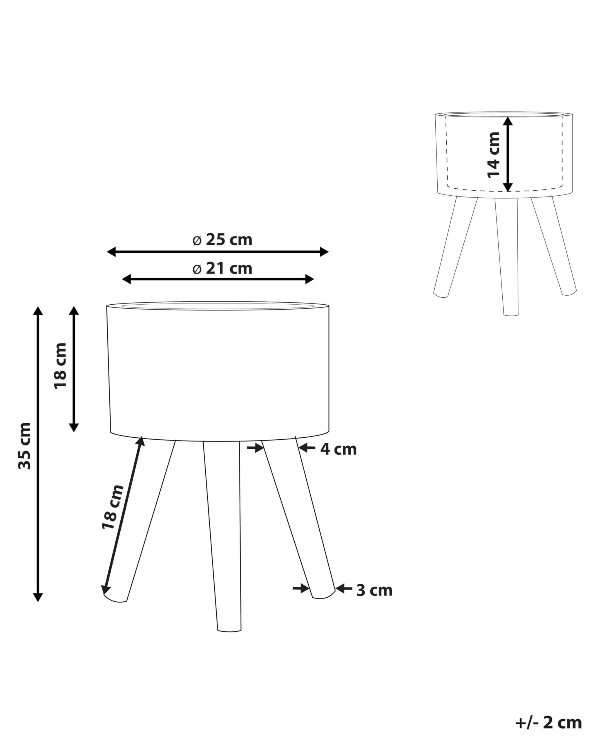 beliani-arginia-pflanztopf-grau-magnesium-21-cm-holzbeine image 3