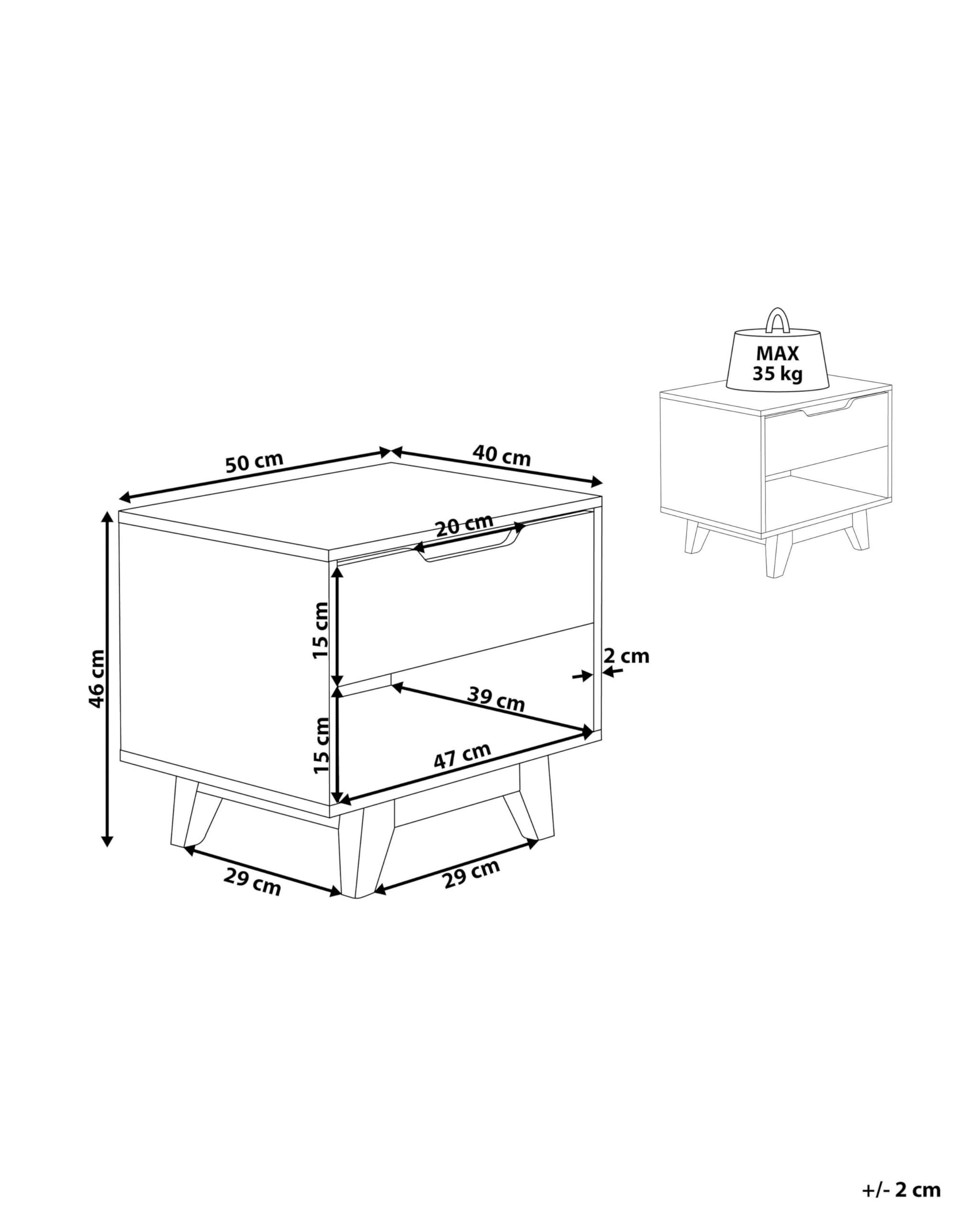 beliani-spencer-nachttisch-wei-holz-mit-schublade-mdf image 3