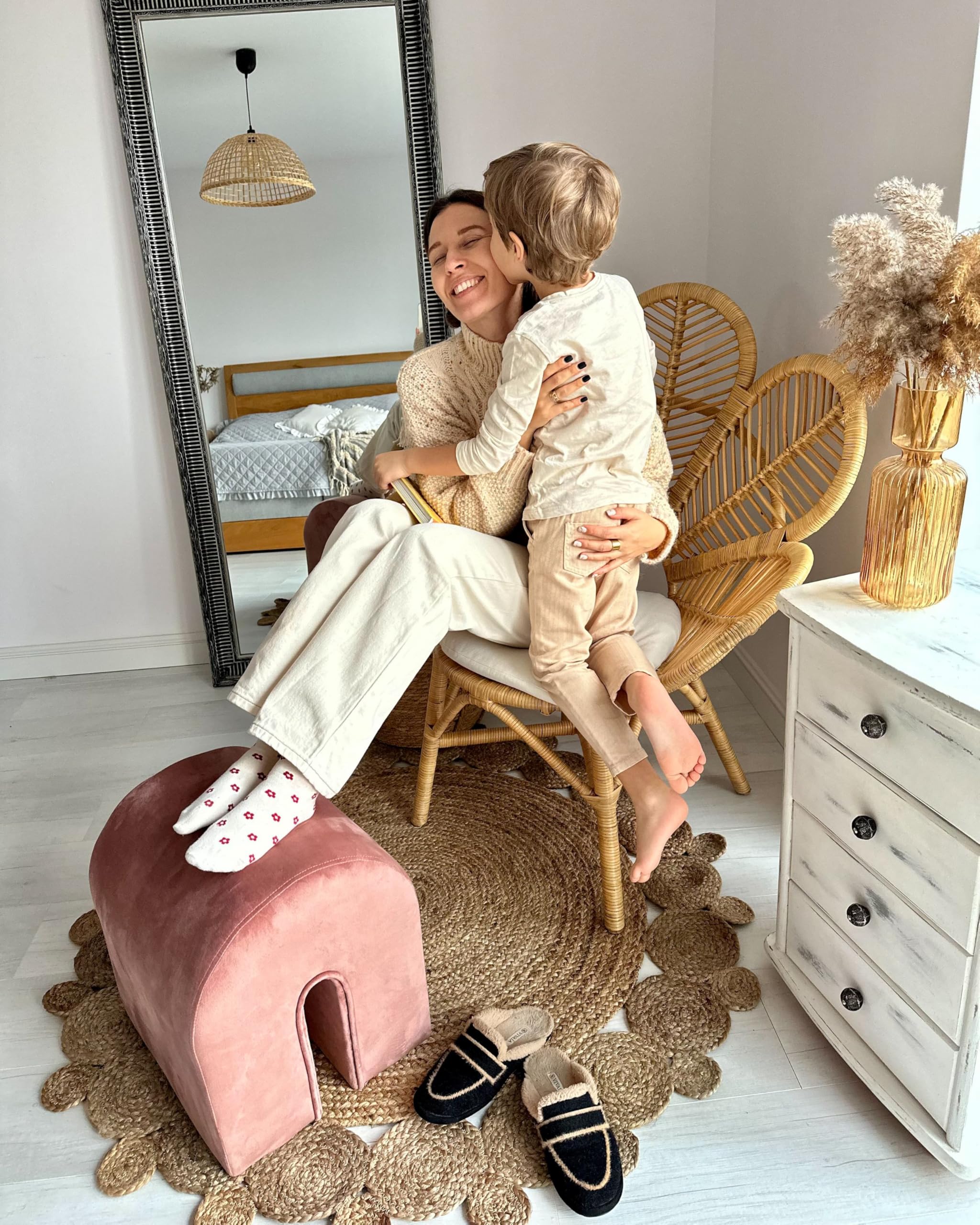 beliani-golgen-teppich-rund-120-cm-beige-jute-boho image 7