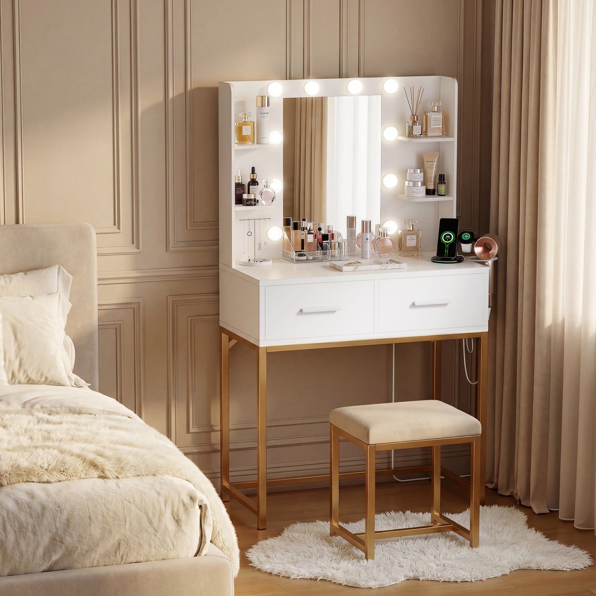 homall-bedroom-schminktisch-wei-mit-spiegel-led-steckdose-2 image 8