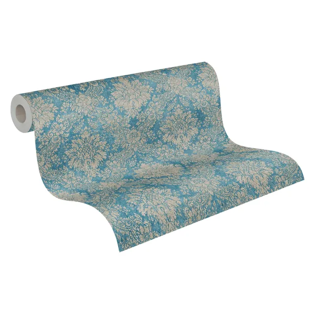 a-s-cr-ation-secret-garden-vliestapete-floral-blau-braun image 1