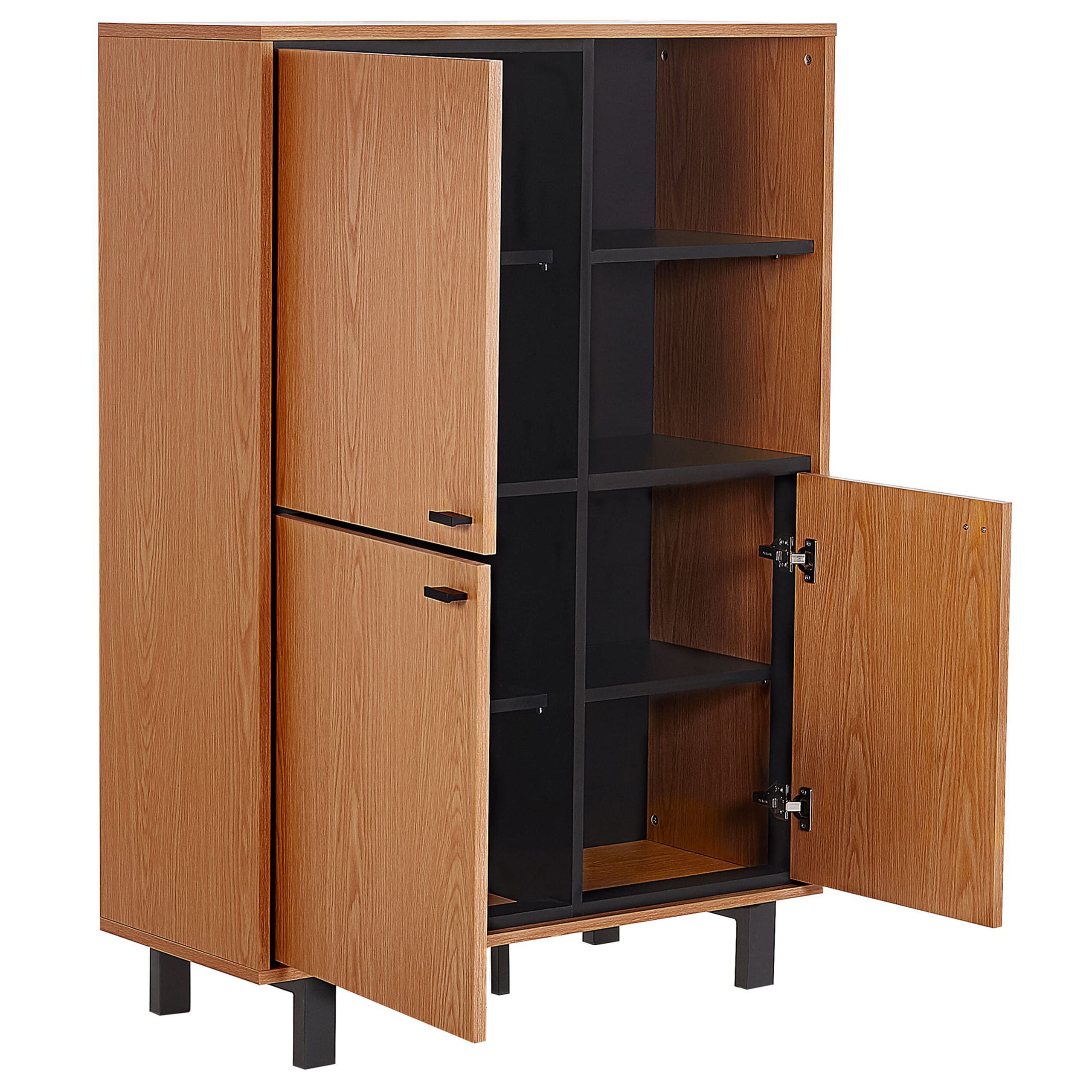 beliani-paramount-sideboard-hellbraun-3-t-rig-retro image 4