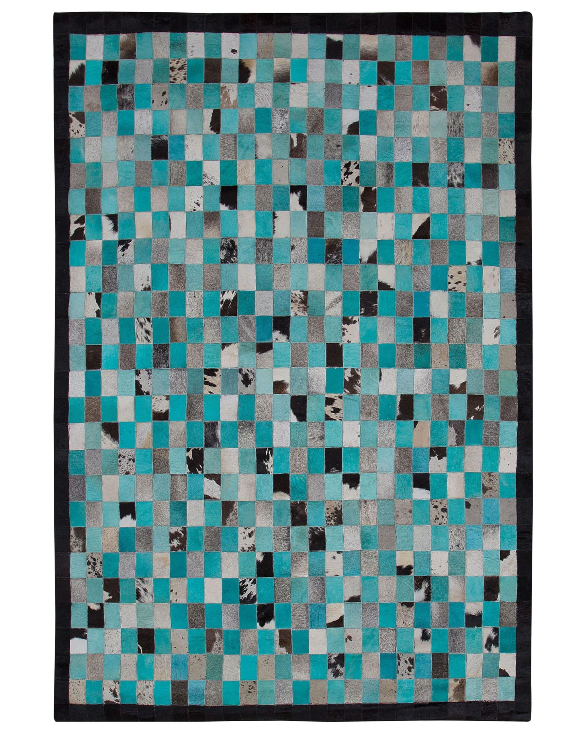 beliani-nikfer-teppich-160x230-t-rkis-grau-leder-patchwork image 7