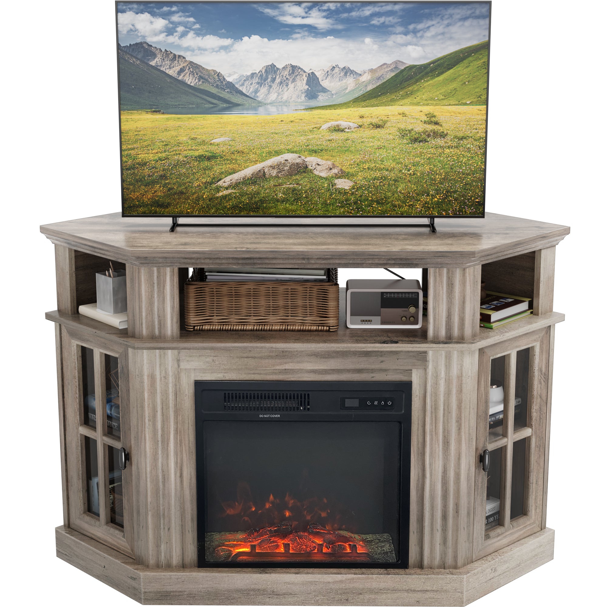 homall-tv-stand-eck-kamin-tv-schrank-braun-50-zoll image 8