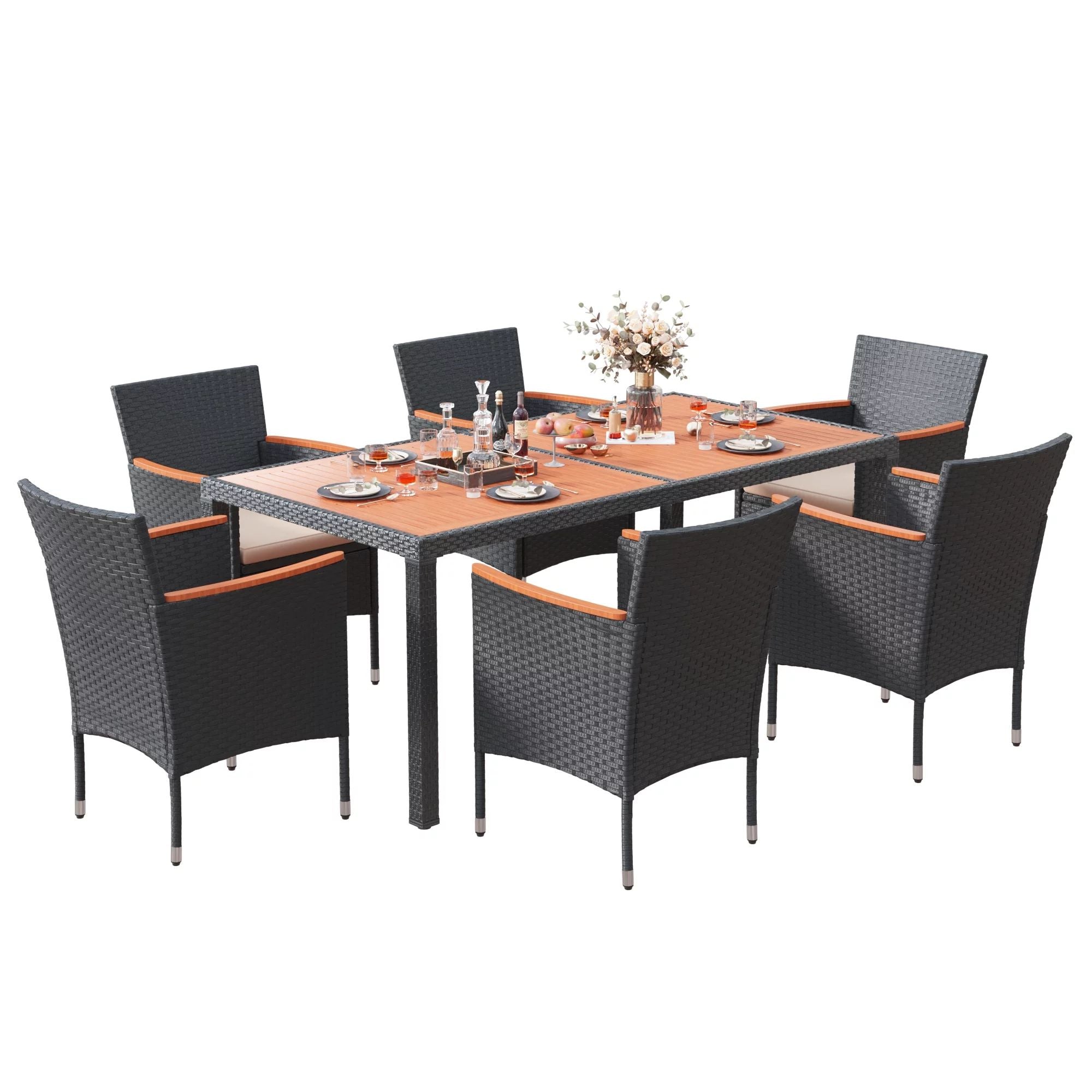 homall-patio-furniture-sitzgruppe-rattan-7-teilig-akazie-braun image 2