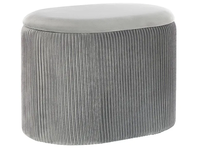 beliani-richland-pouf-55x35-cm-hellgrau-samt-mit-stauraum image 1