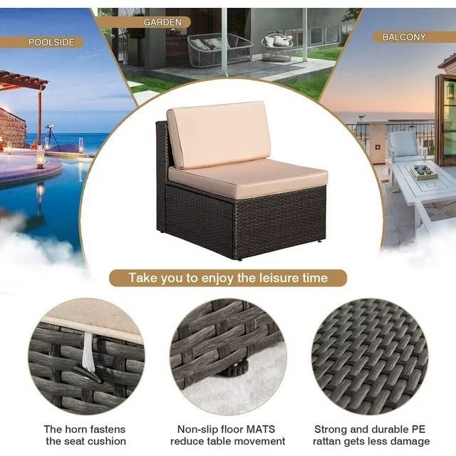 homall-patio-furniture-4-teilige-rattan-lounge-beige image 4
