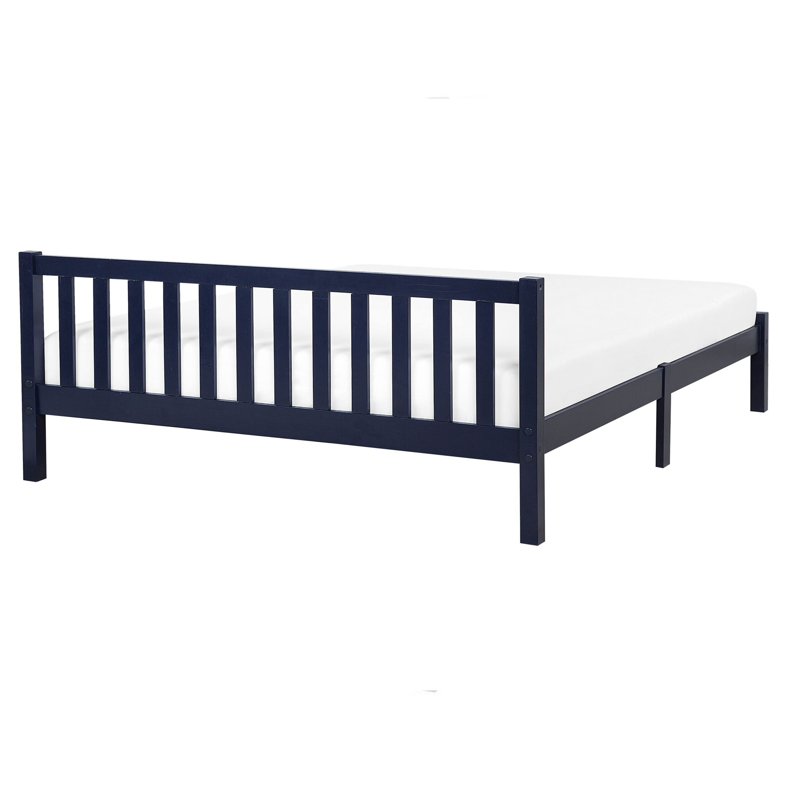 beliani-florac-holzbett-160x200-marineblau-lattenrost-kopfteil image 5