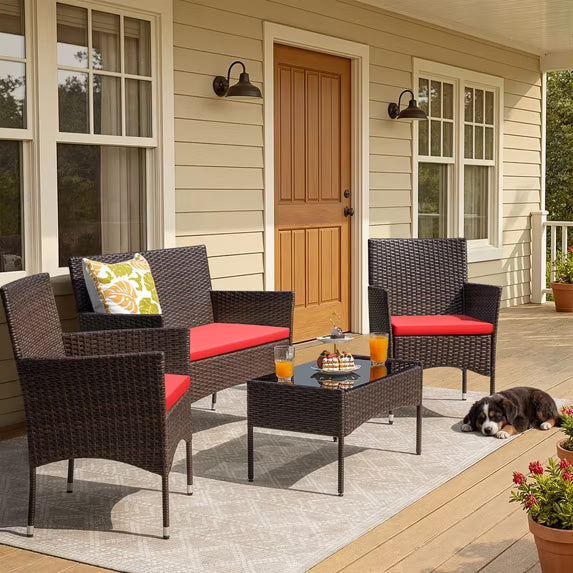 homall-patio-furniture-4-tlg-rattan-lounge-set-braun-beige image 5