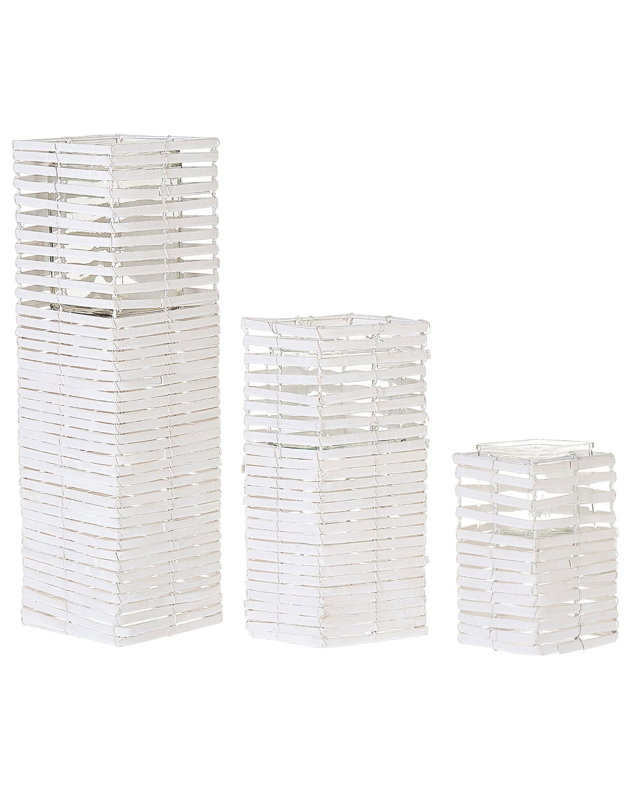beliani-marola-kerzenst-nder-3er-set-holz-wei-quadratisch image 1