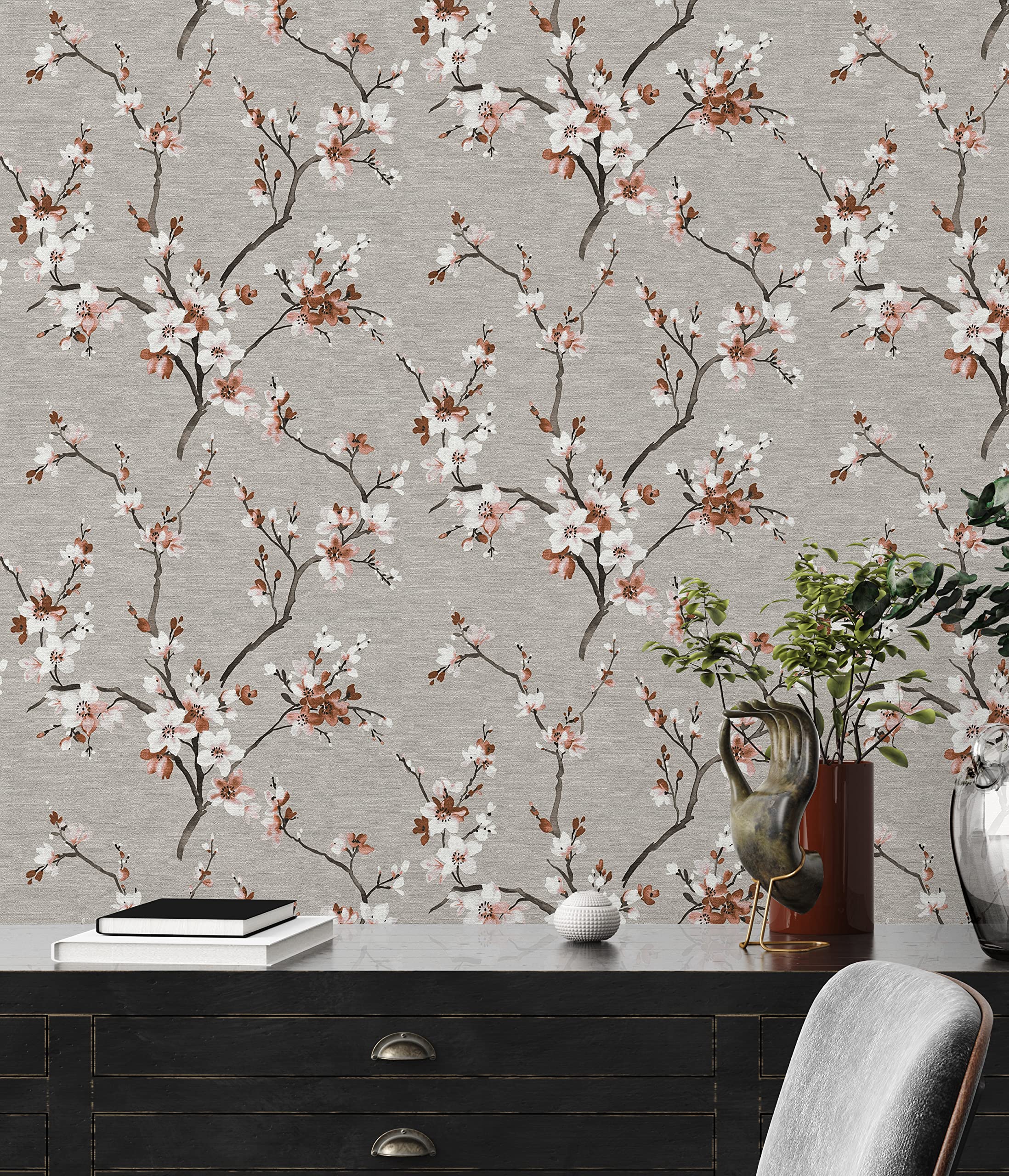 livingwalls-desert-lodge-vliestapete-grau-blumen-vintage image 6