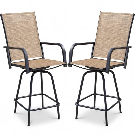 homall-bar-stool-barhocker-beige-2er-set-drehbar-outdoor image 1
