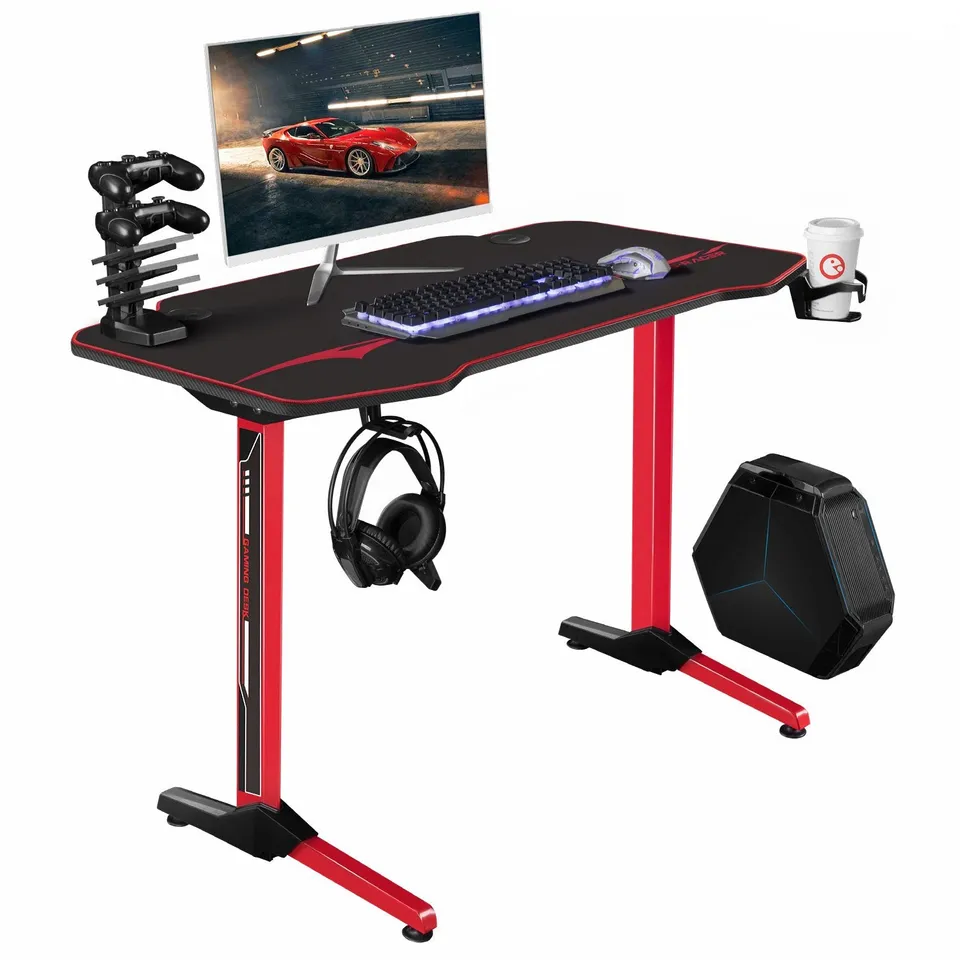homall-gaming-desk-schreibtisch-55-zoll-schwarz image 1
