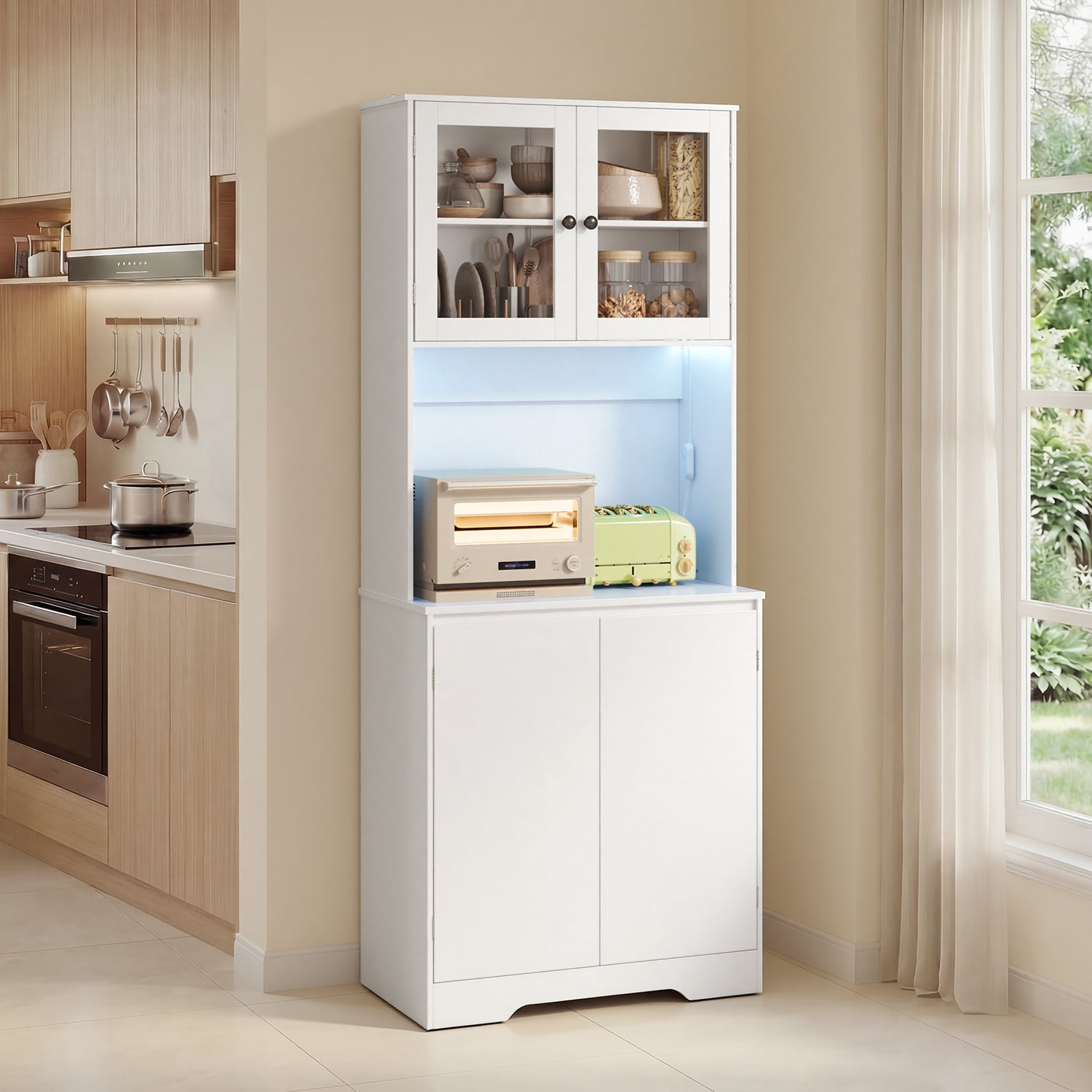 bealife-ap122-k-chen-hochschrank-wei-led-69-5x28x180-cm image 2