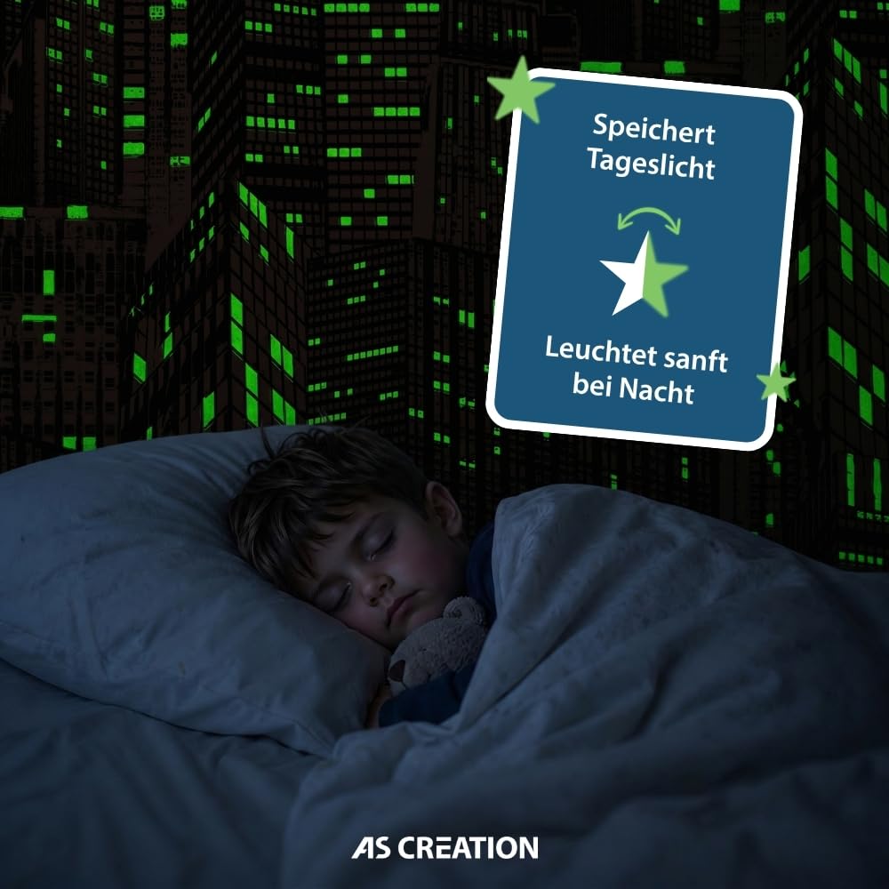 a-s-cr-ation-day-night-vliestapete-schwarz-silber-leuchtend image 4