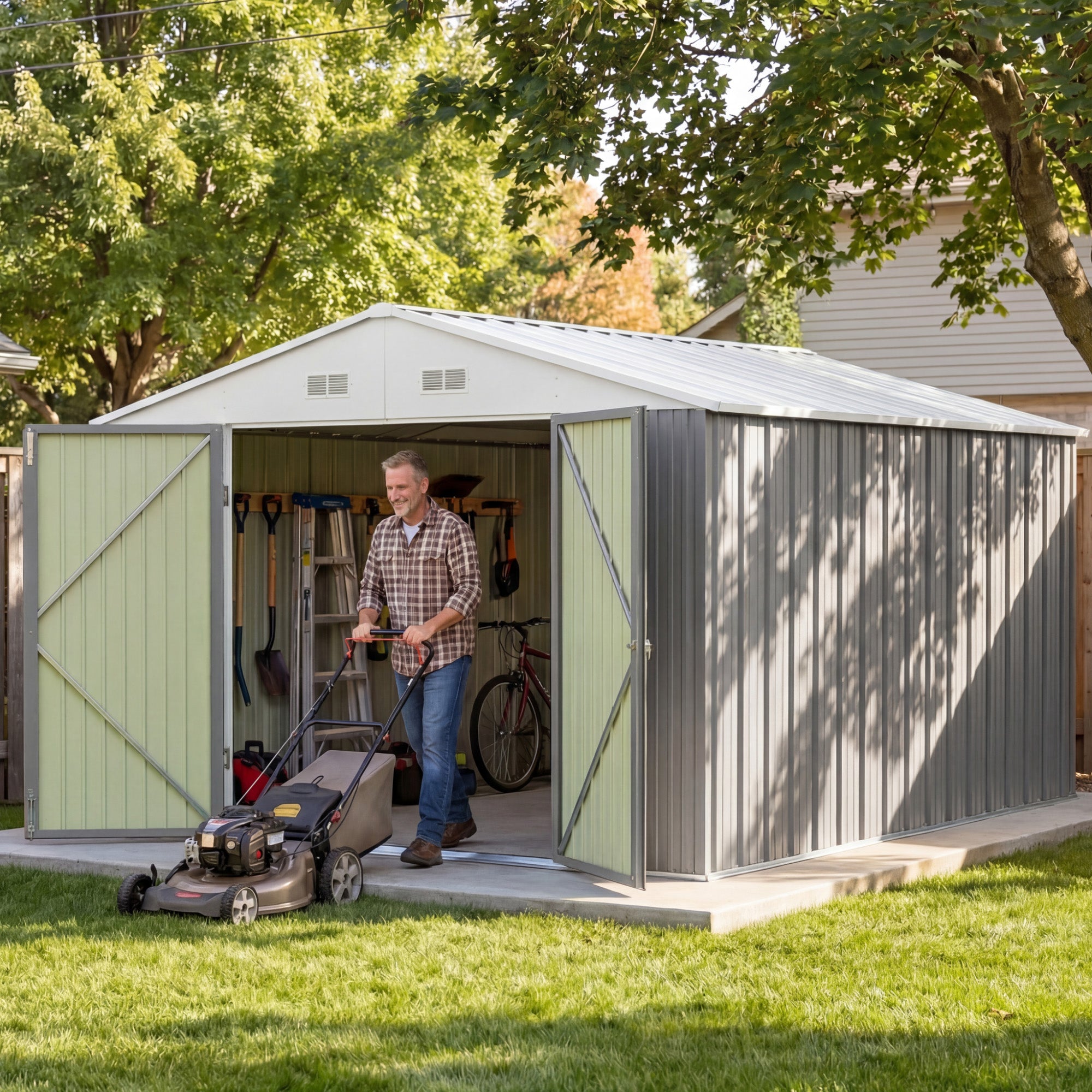 homall-metal-shed-ger-tehaus-metall-grau-10x12ft image 6