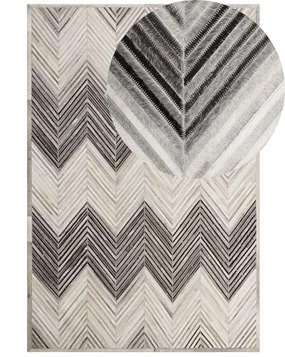 beliani-aytepe-teppich-140-x-200-cm-grau-echtleder image 7