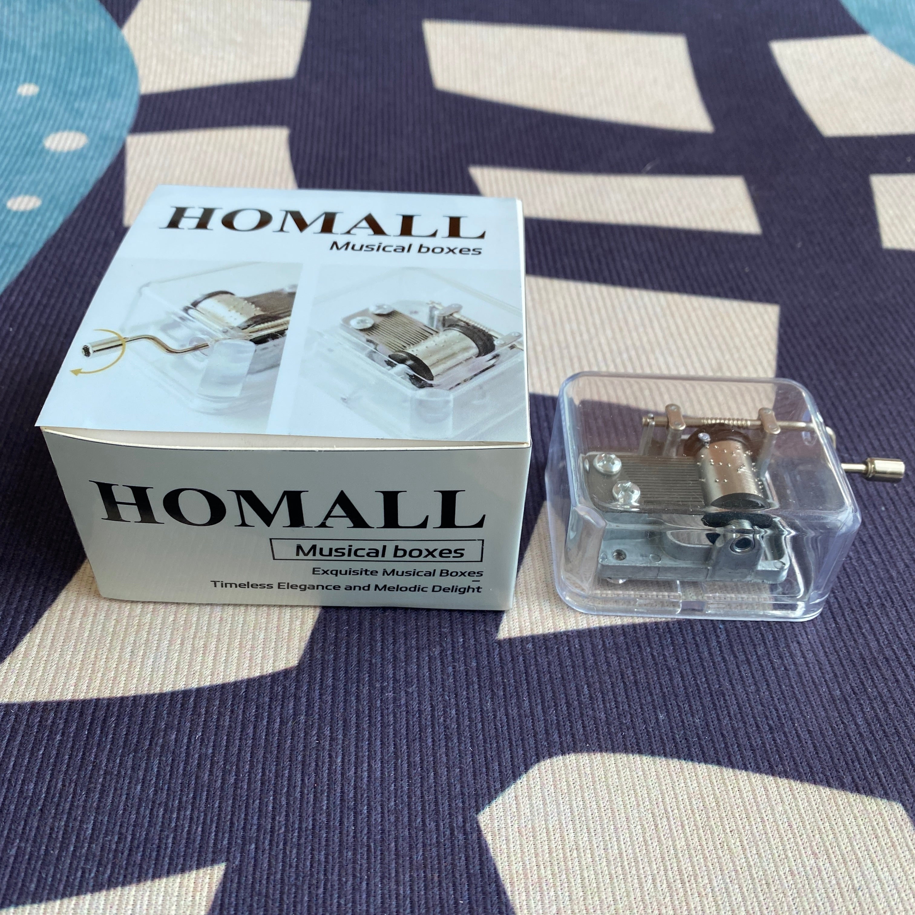 homall-spieluhr-uhrwerk-handkurbel-schwarz-diy-mechanismus image 2