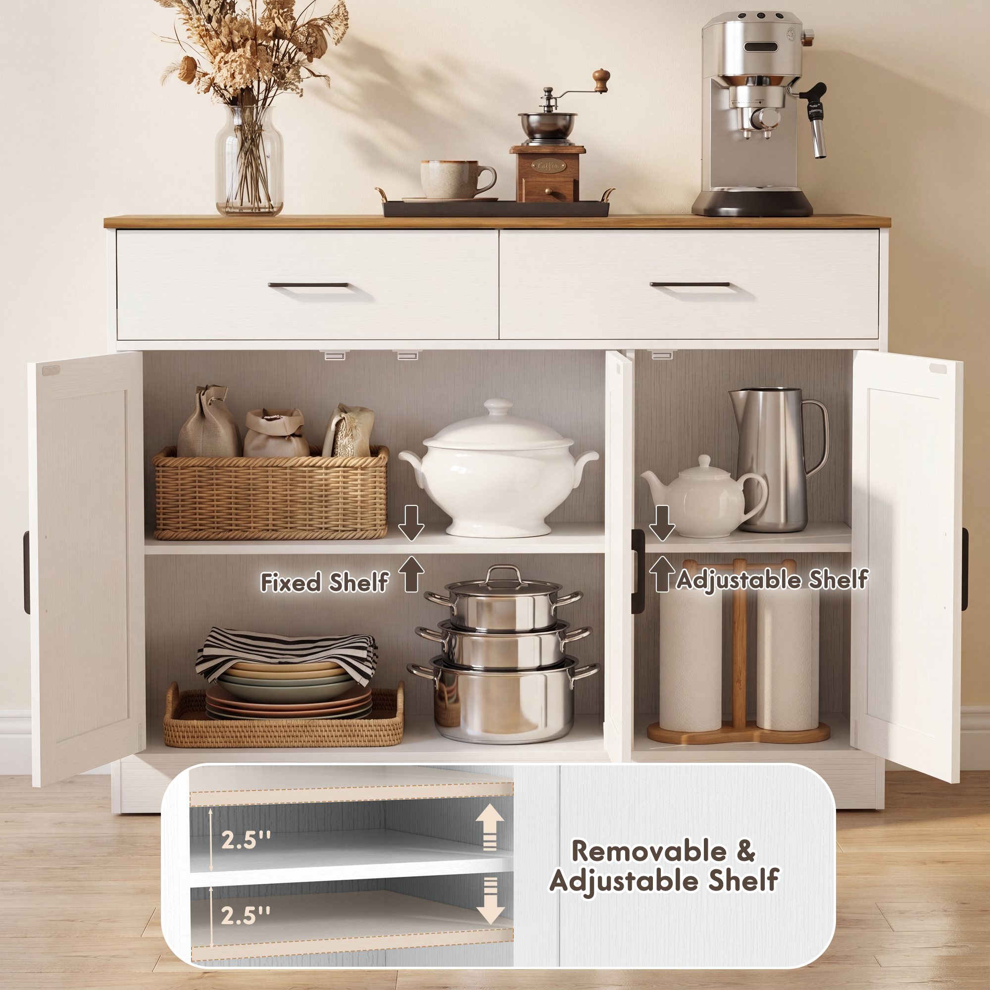 homall-shelf-kaffeebar-sideboard-wei-2-schubladen-3-t-ren image 6