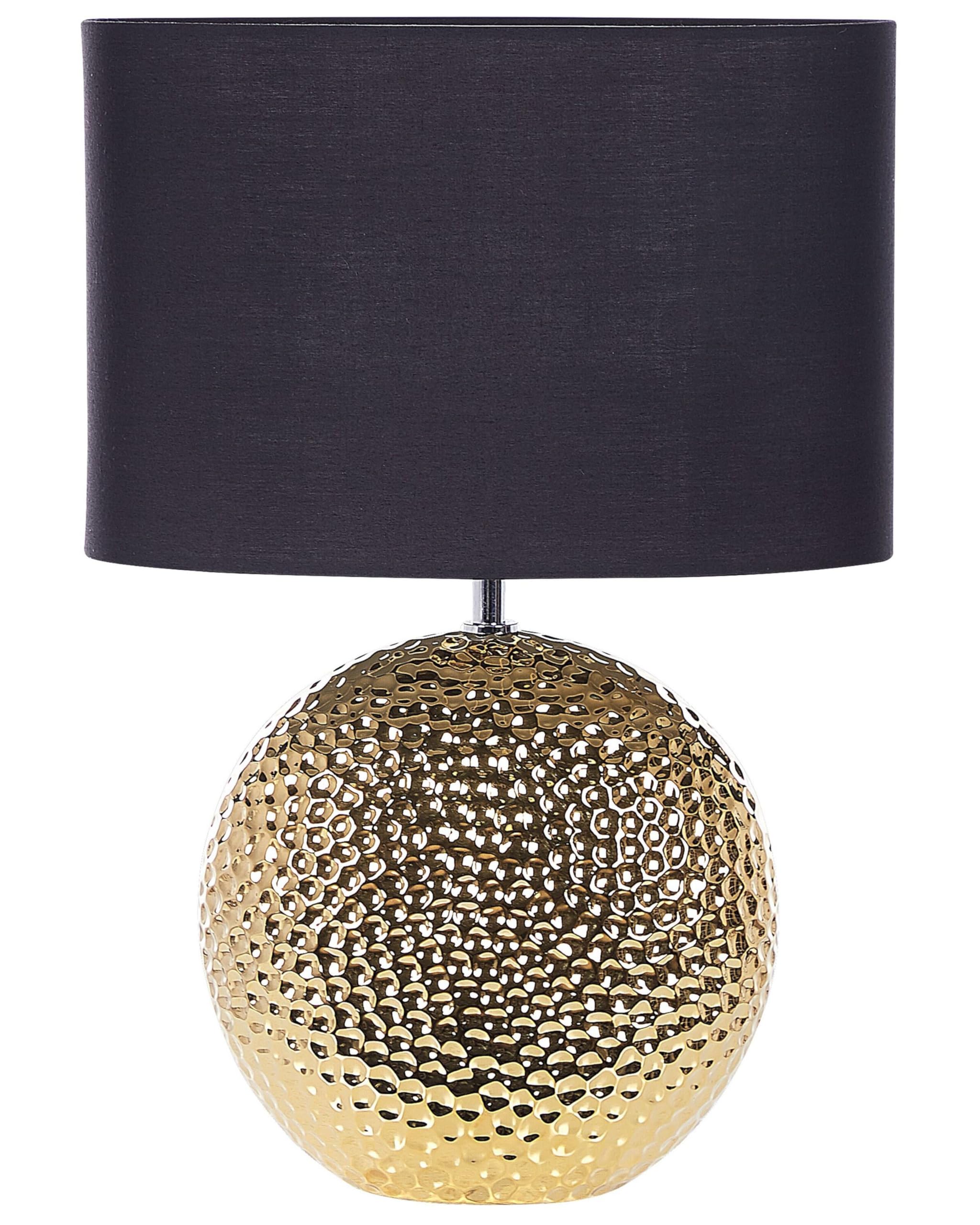 beliani-nasva-tischlampe-gold-schwarz-keramik-stoffschirm image 1