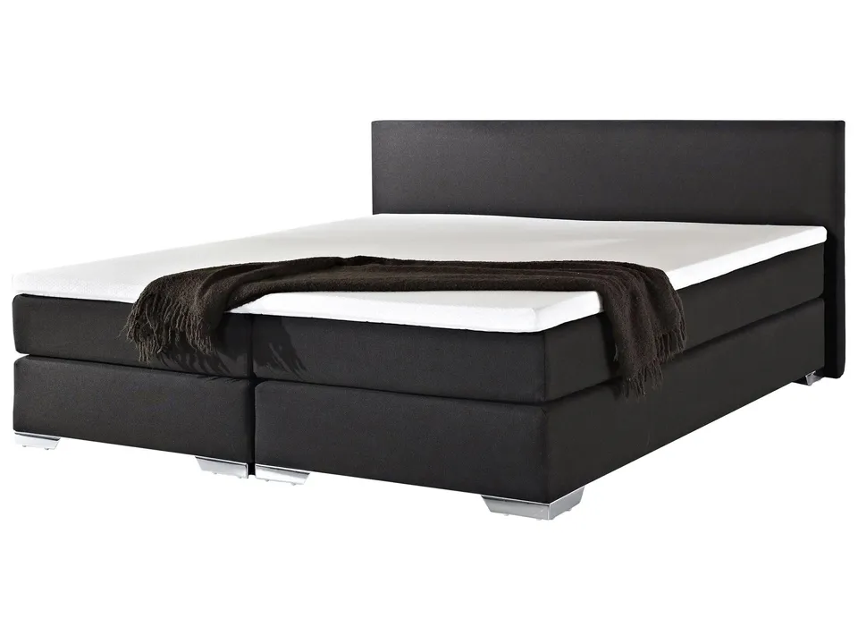 beliani-president-boxspringbett-180x200-schwarz-leinenoptik-mit-stauraum image 1