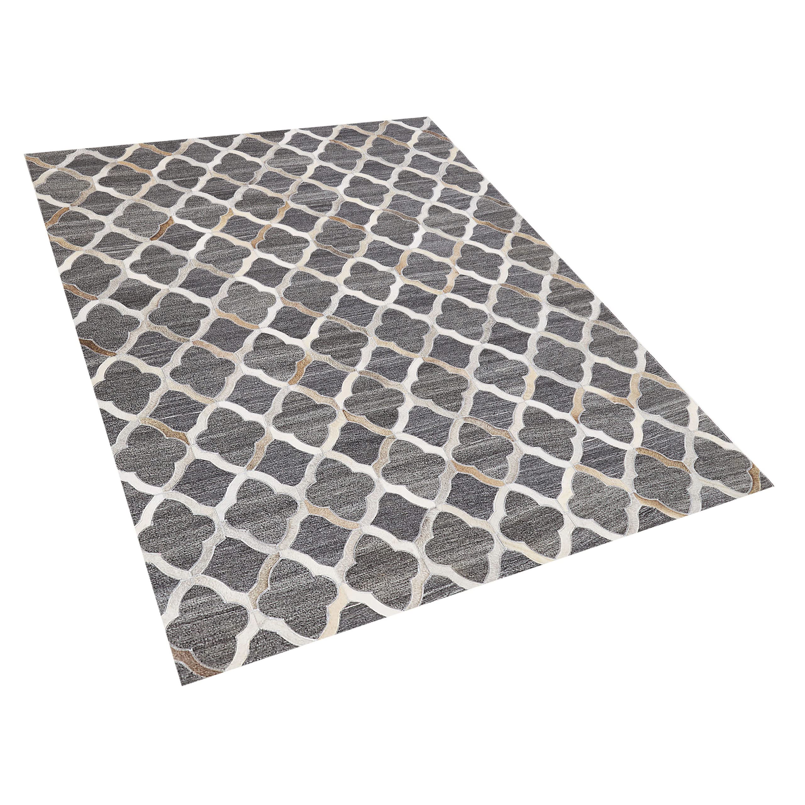 beliani-rolunay-teppich-140x200-cm-grau-beige-leder-patchwork image 4