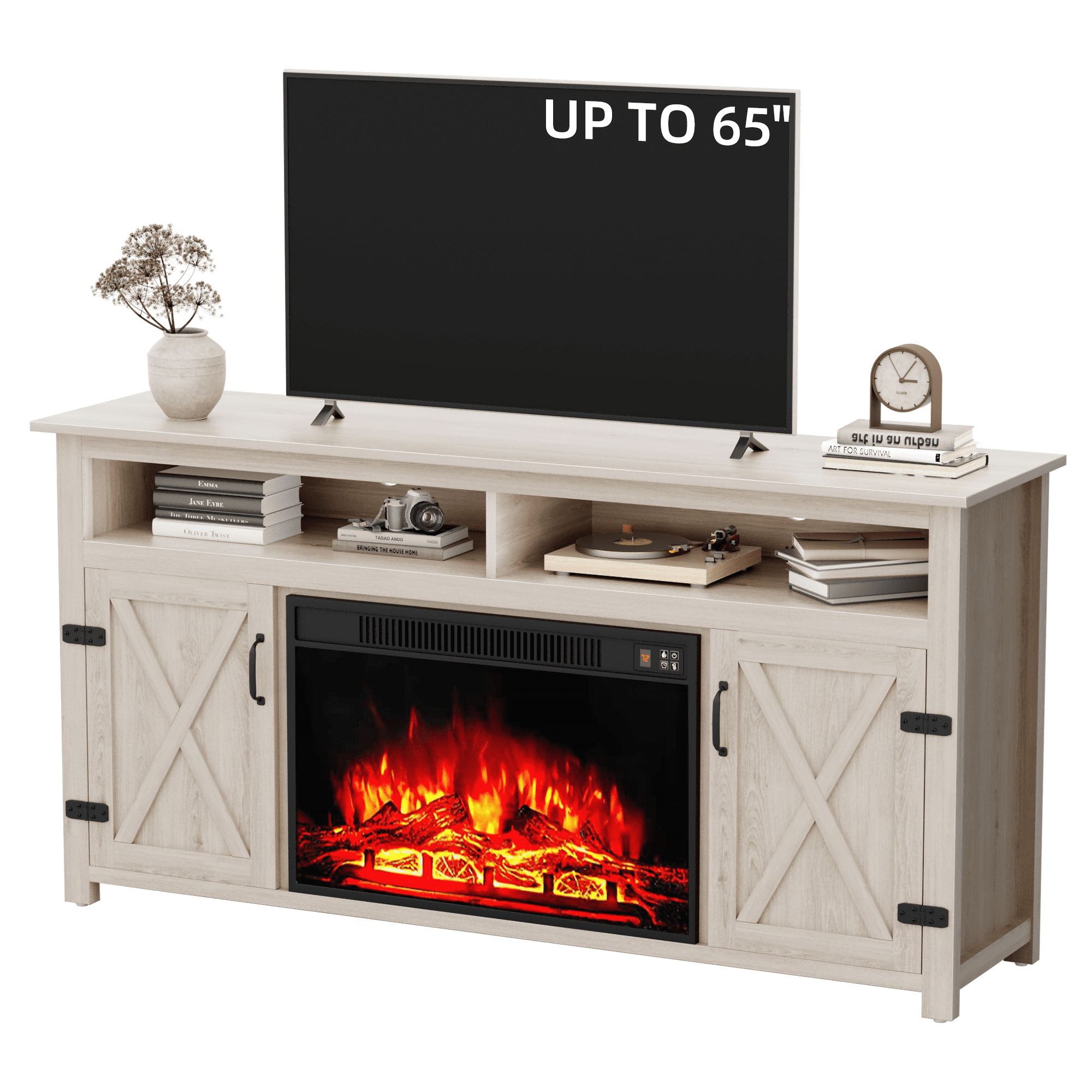 homall-tv-stand-tv-schrank-braun-65-zoll-mit-elektrokamin image 8