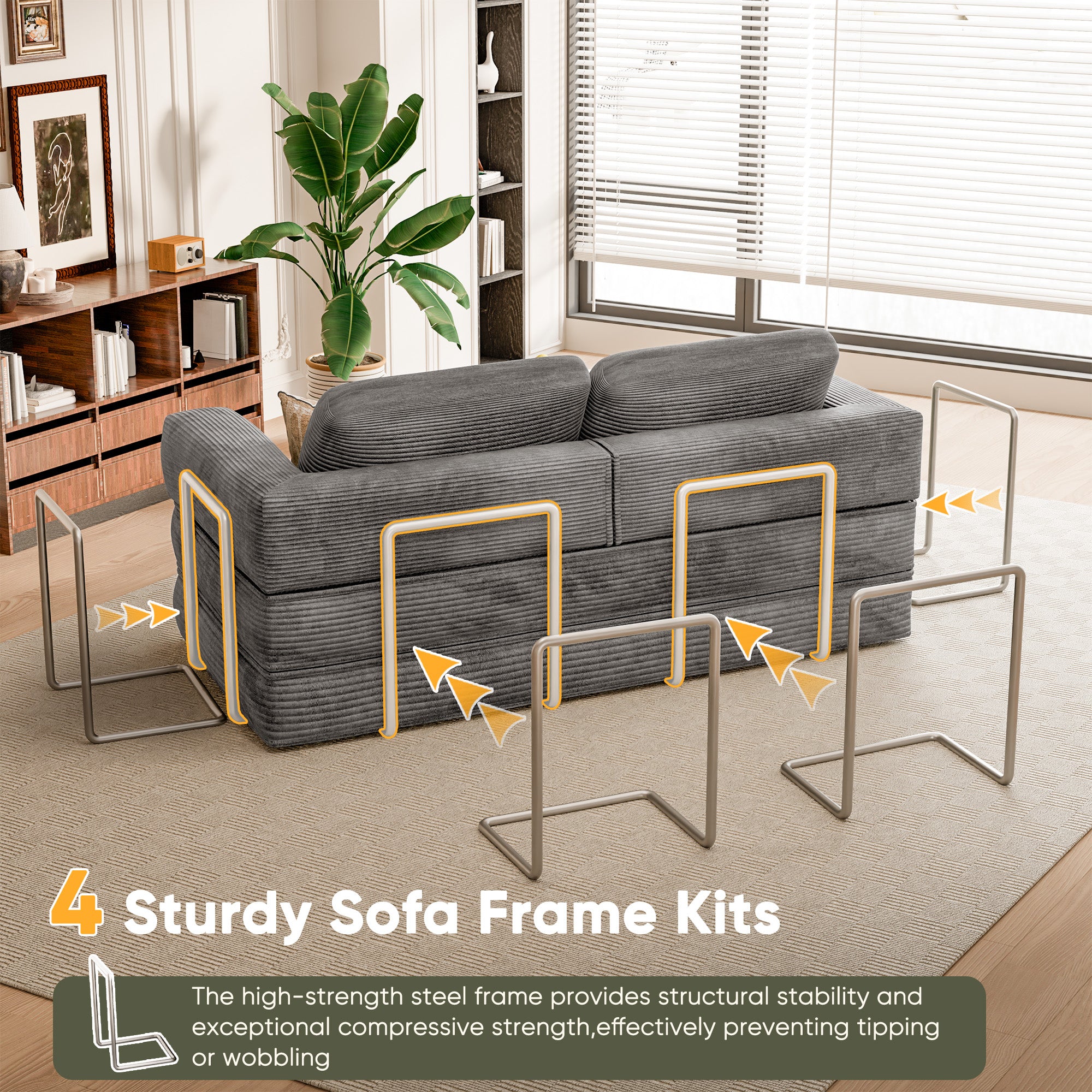 homall-sofa-4-in-1-cord-schlafsofa-gr-n-klappbar-schaum image 7