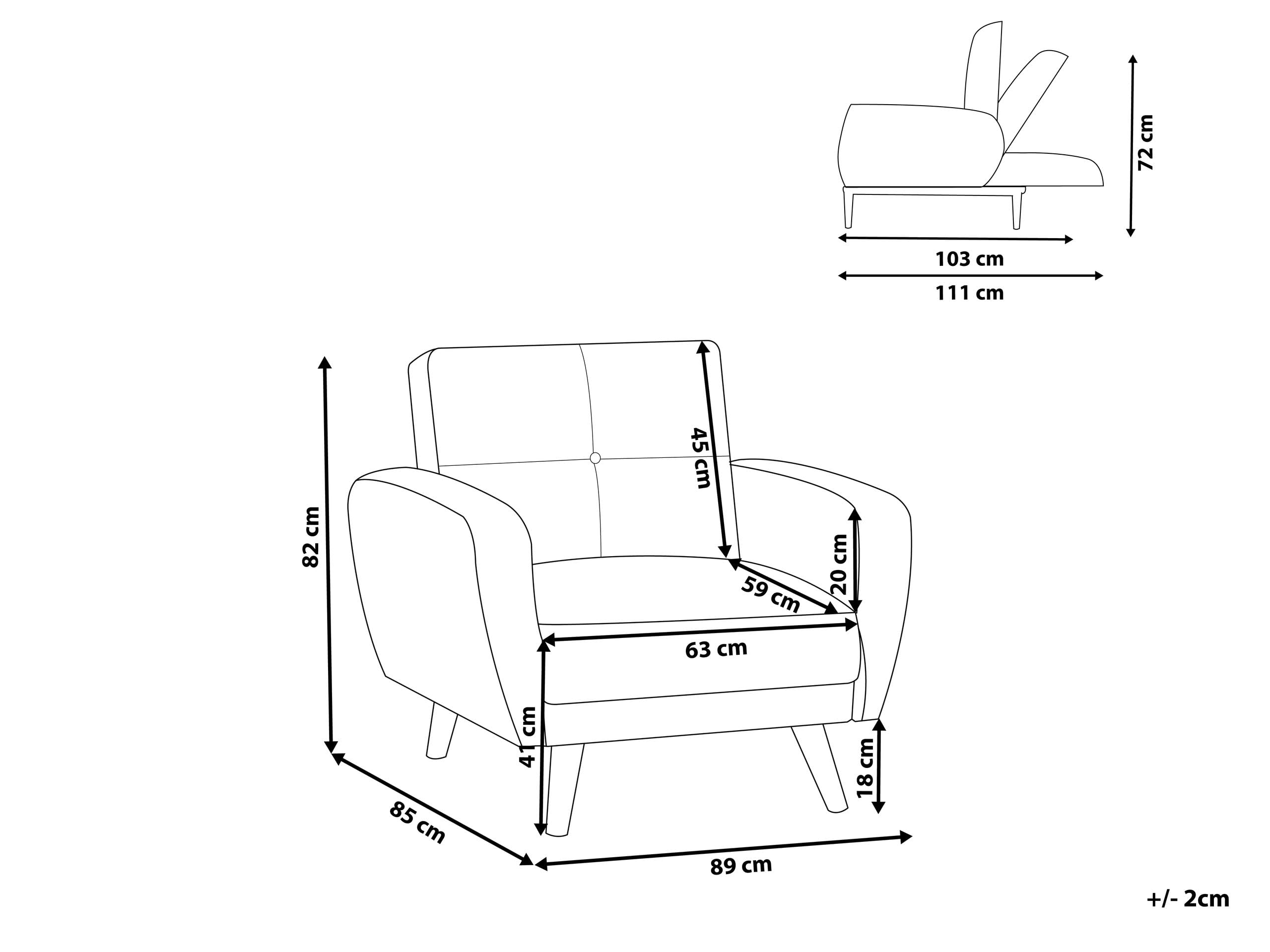 beliani-sessel-grau-stoff-verstellbar-skandinavisch image 3