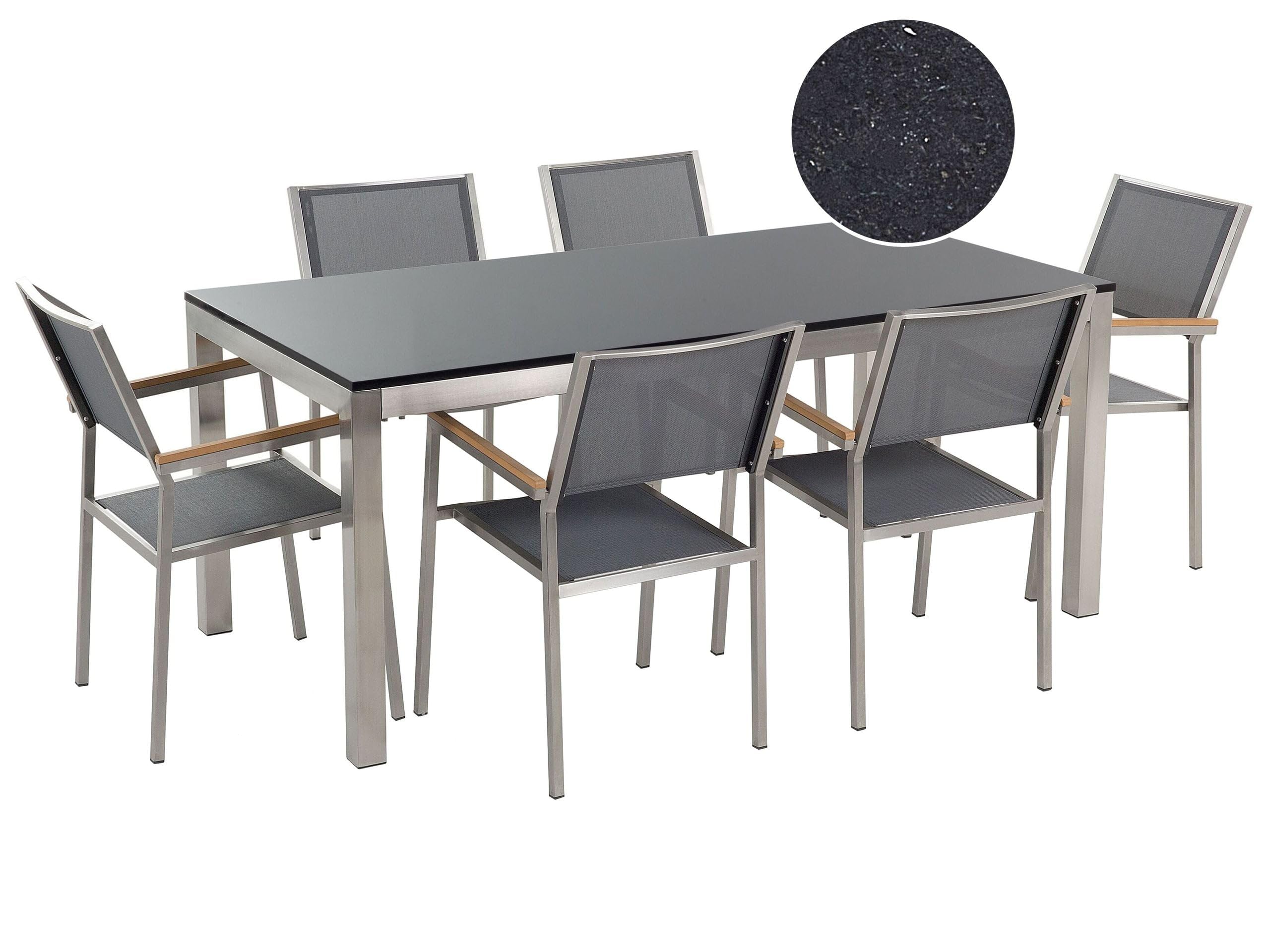 beliani-grosseto-gartenm-bel-set-180cm-6-st-hle-grau image 1