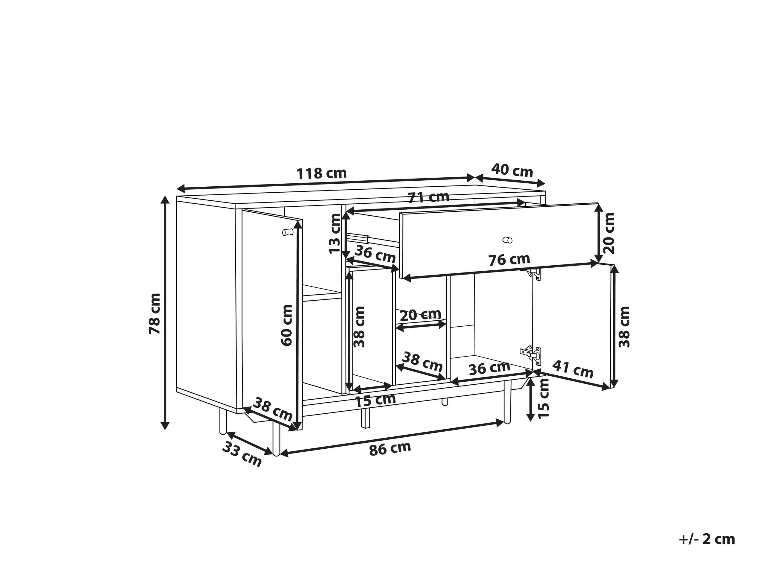 beliani-itaca-sideboard-kommode-wei-eiche-2-t-ren-schublade image 3